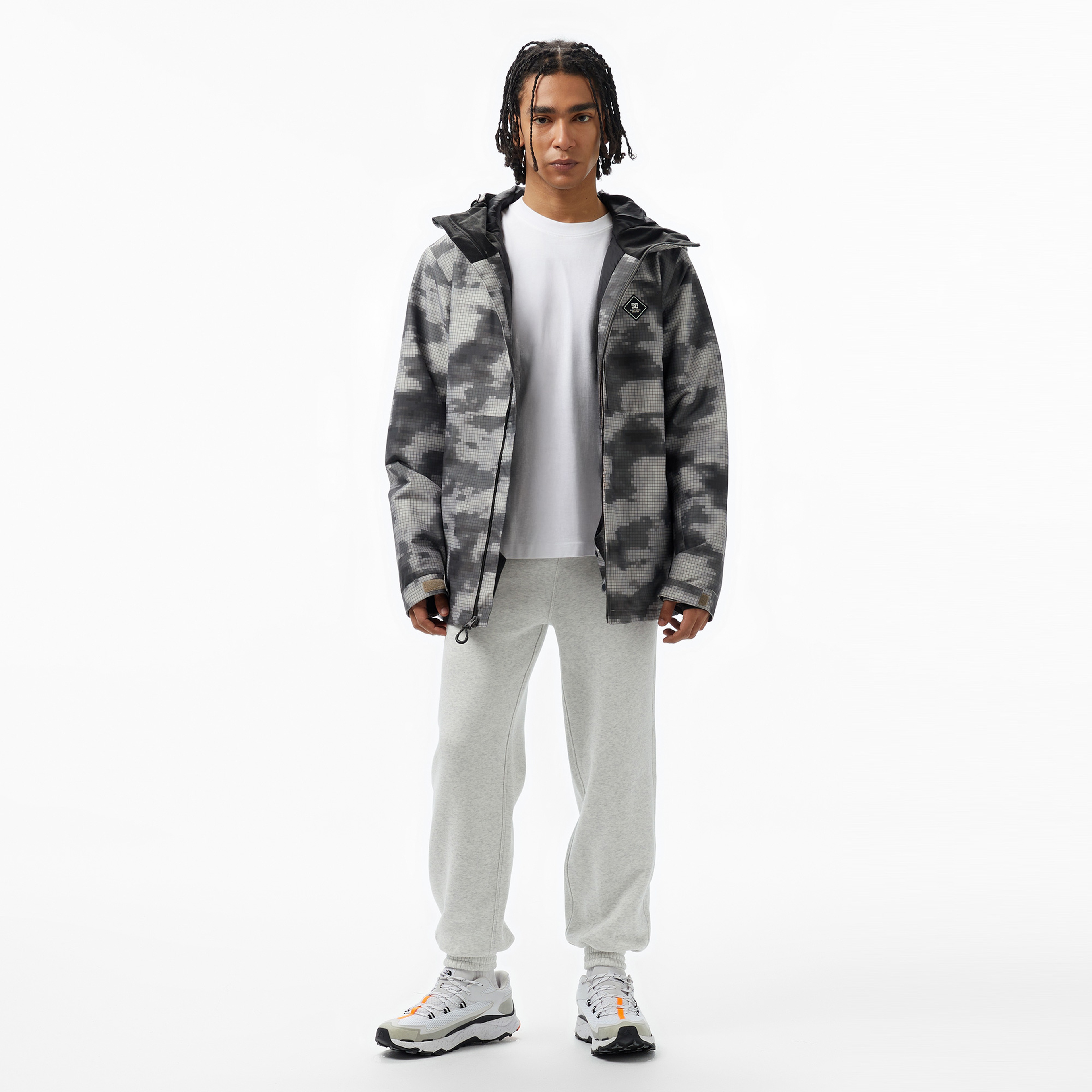 DC Basis Print Erkek Gri Kayak Montu