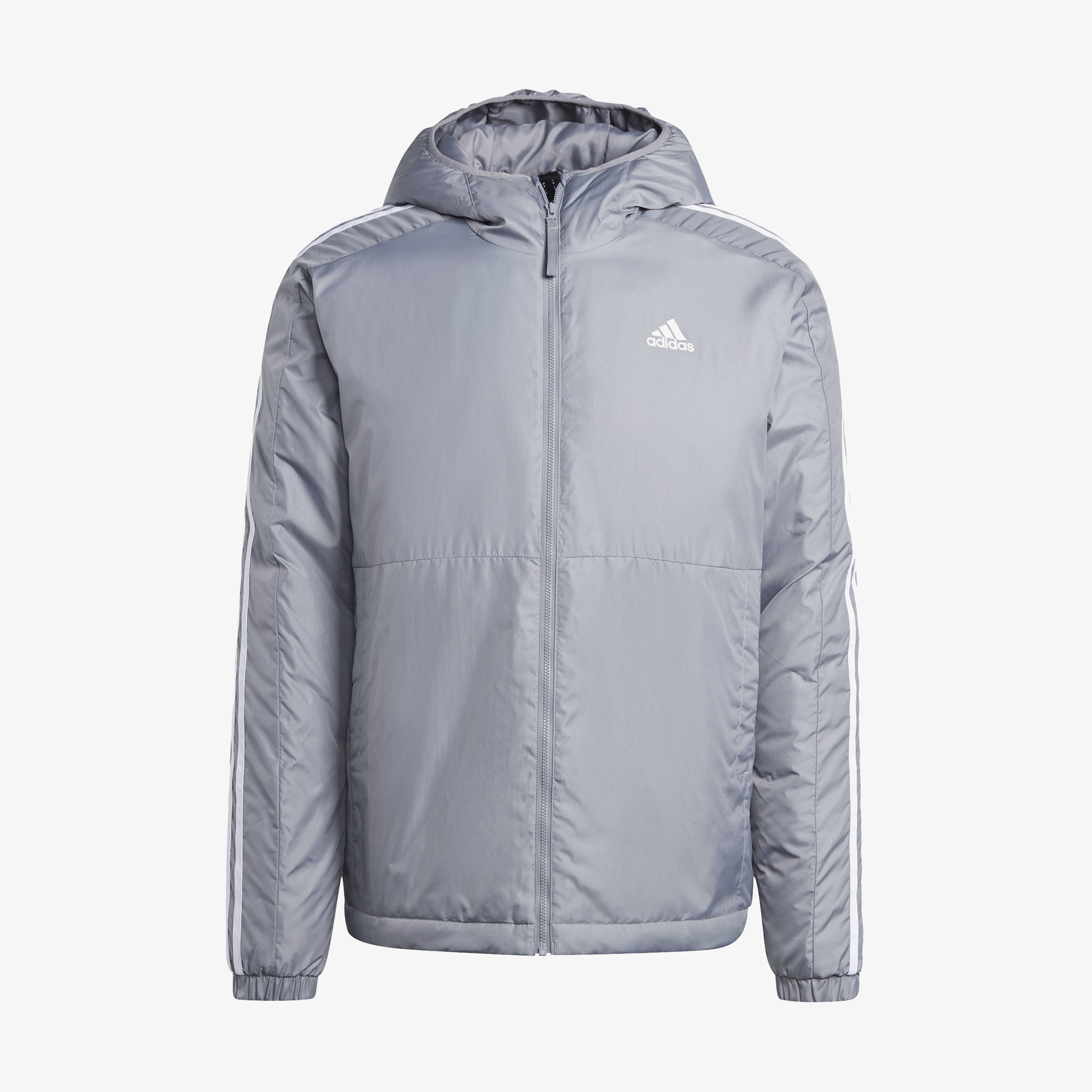 adidas Sportswear Essentials 3 Striped Insulated Kadın Gri Mont