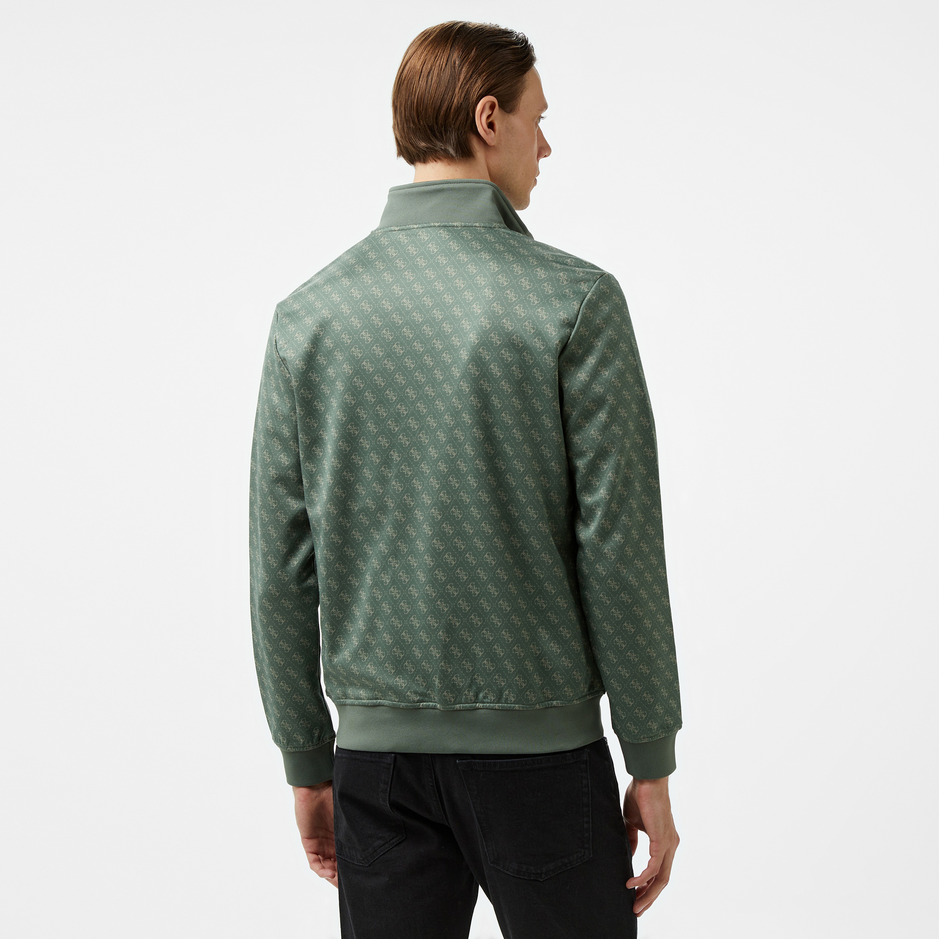 Guess Korbin Full Zip Trac Printed Double Knit Eco Erkek Renkli