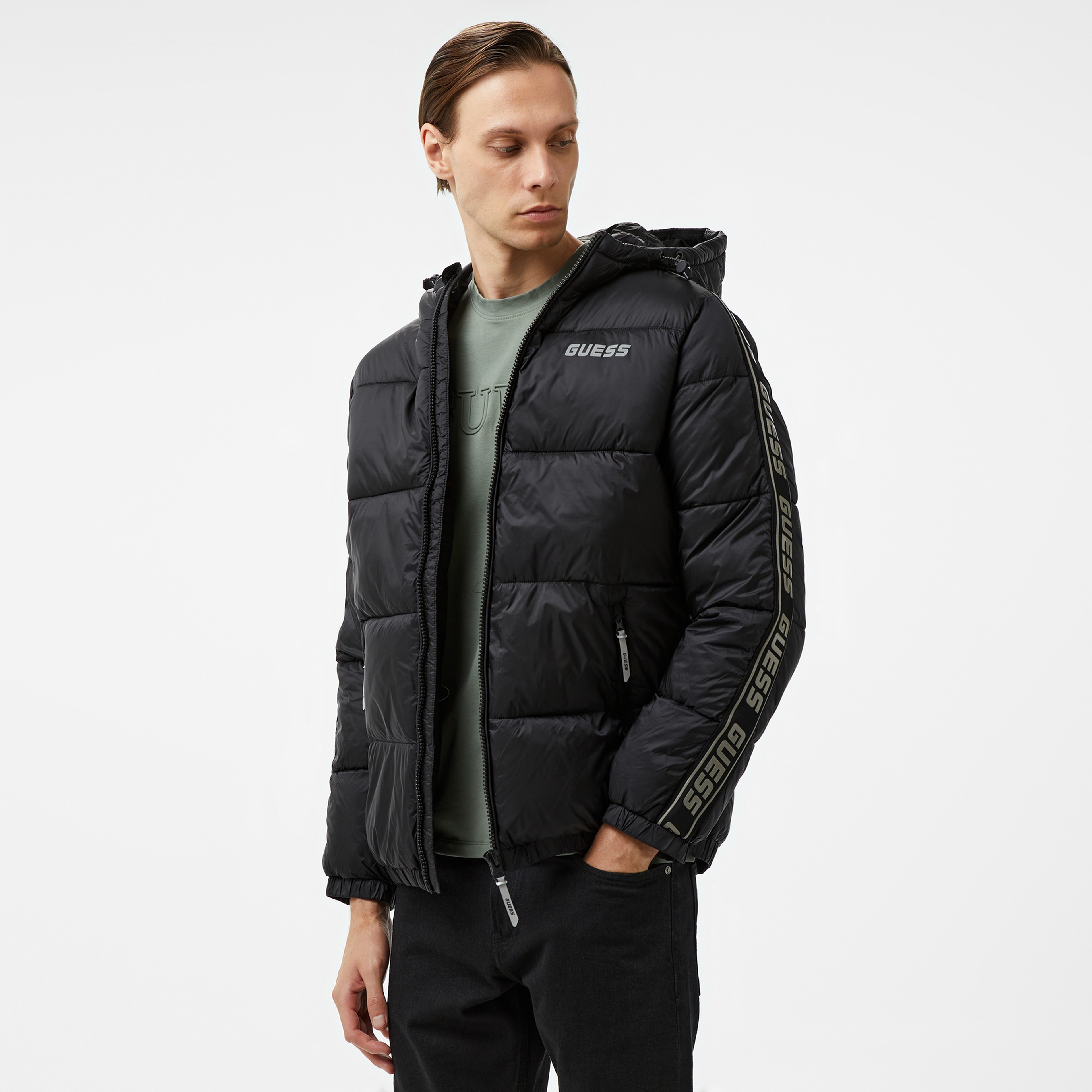 Guess Erkek Siyah Mont