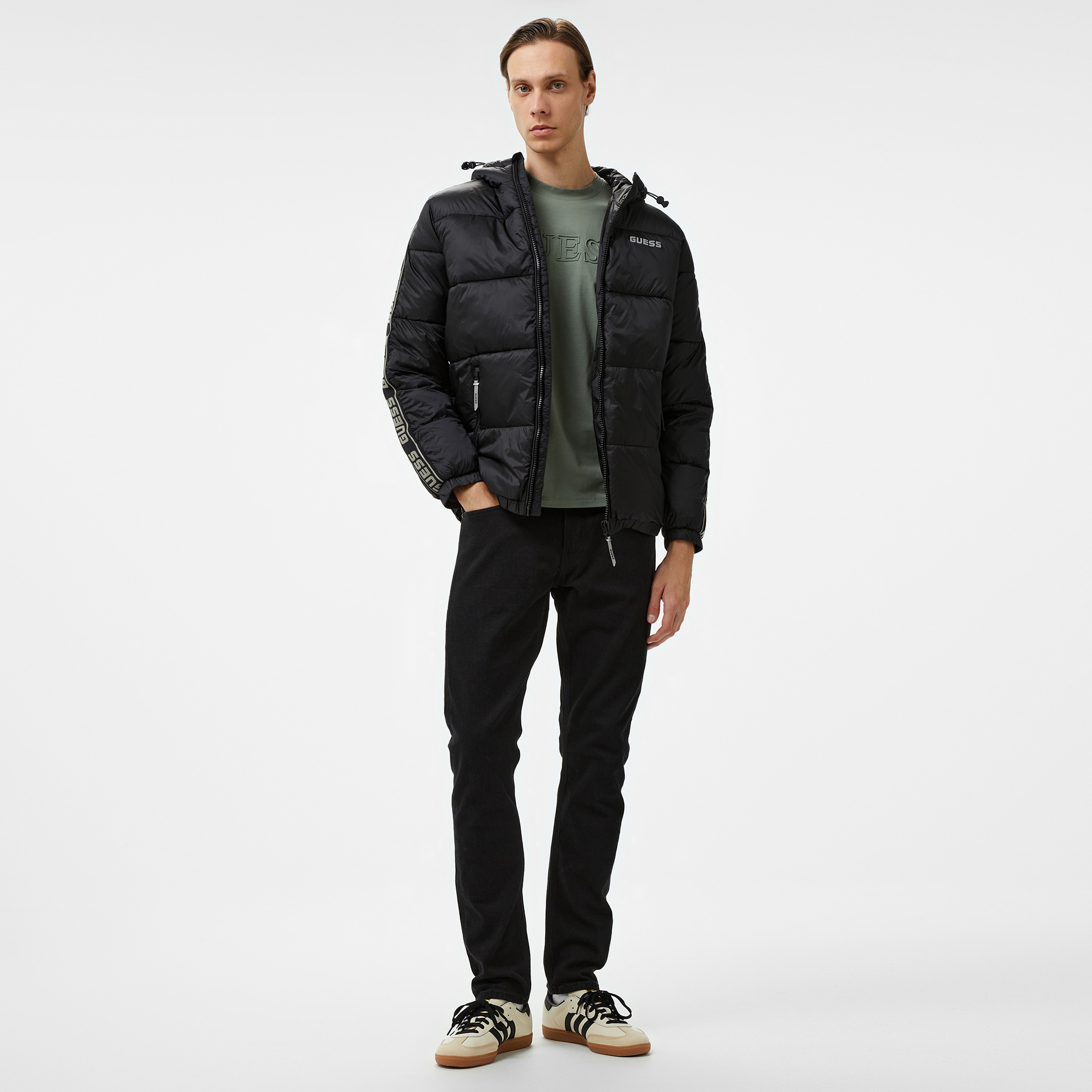 Guess Erkek Siyah Mont