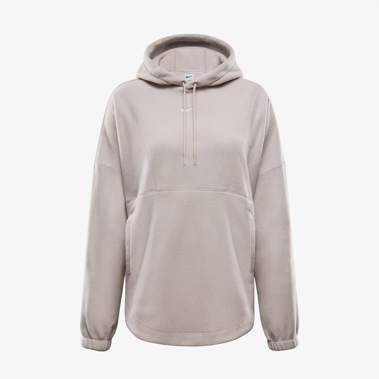 Nike One Therma Fit Pullover Kadın Gri Günlük Sweatshirt