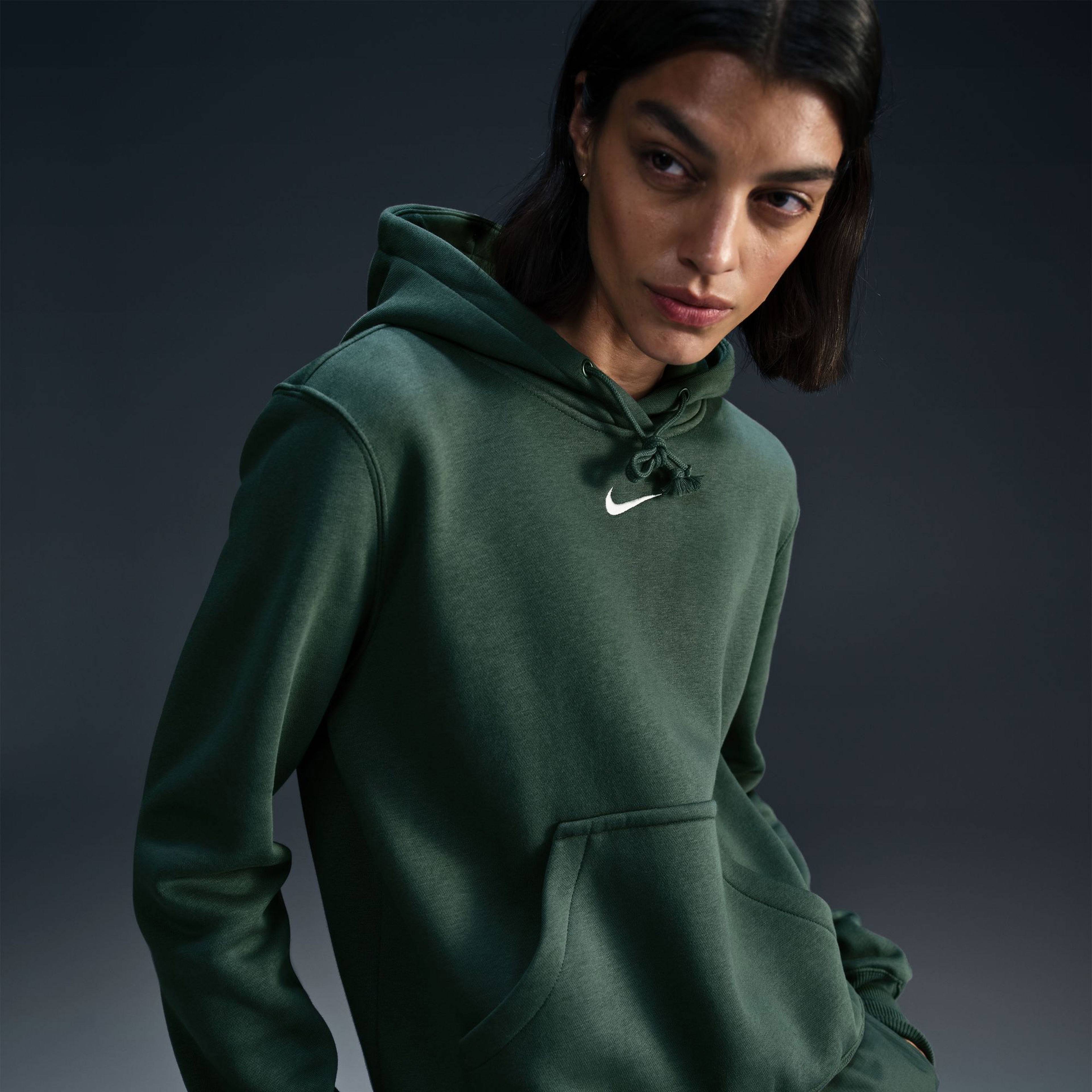 Nike Sportswear Phoenix Fleece Kadın Yeşil Günlük Sweatshirt