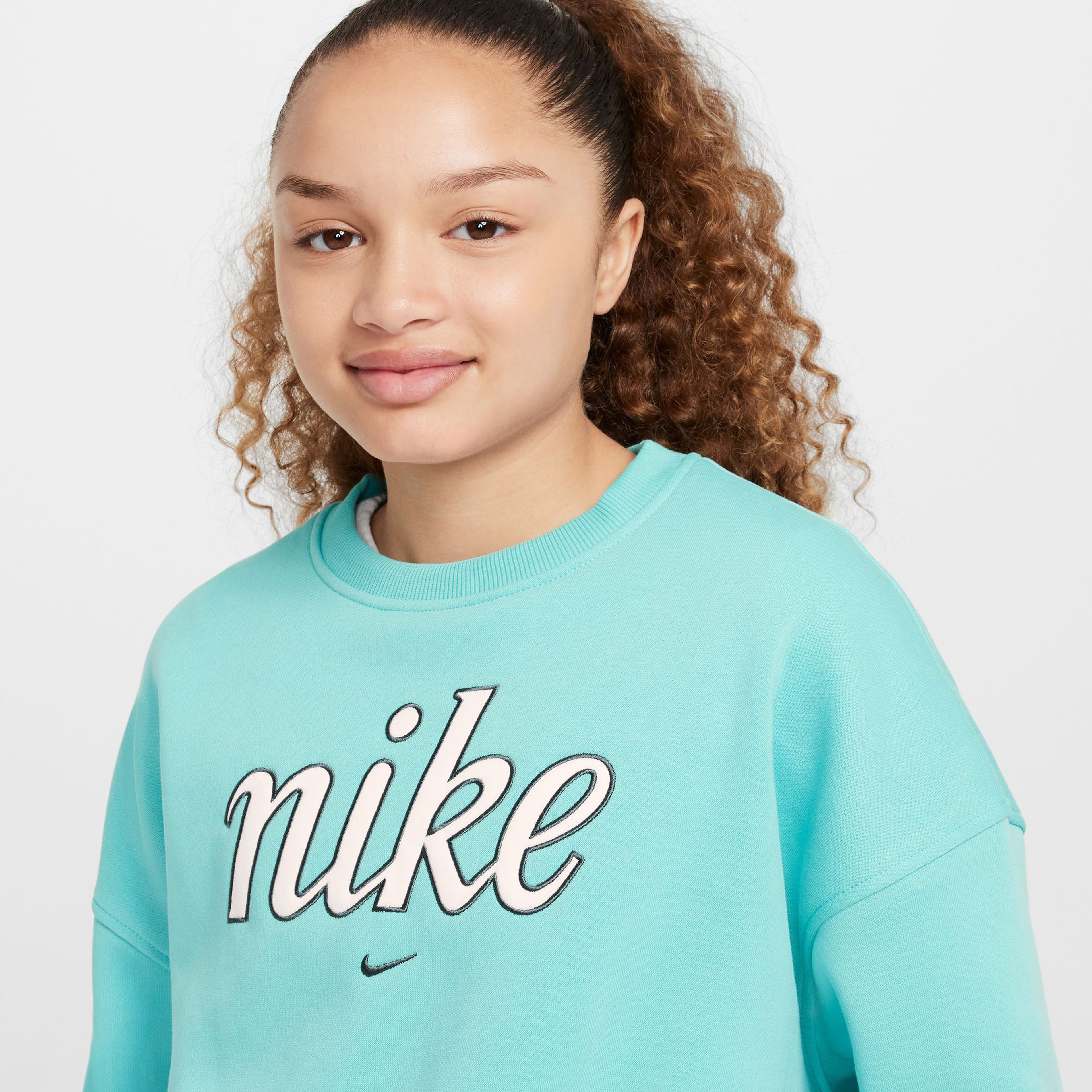 Nike Sportswear Club Fleece Boxy Essentials Çocuk Yeşil Günlük Sweatshirt