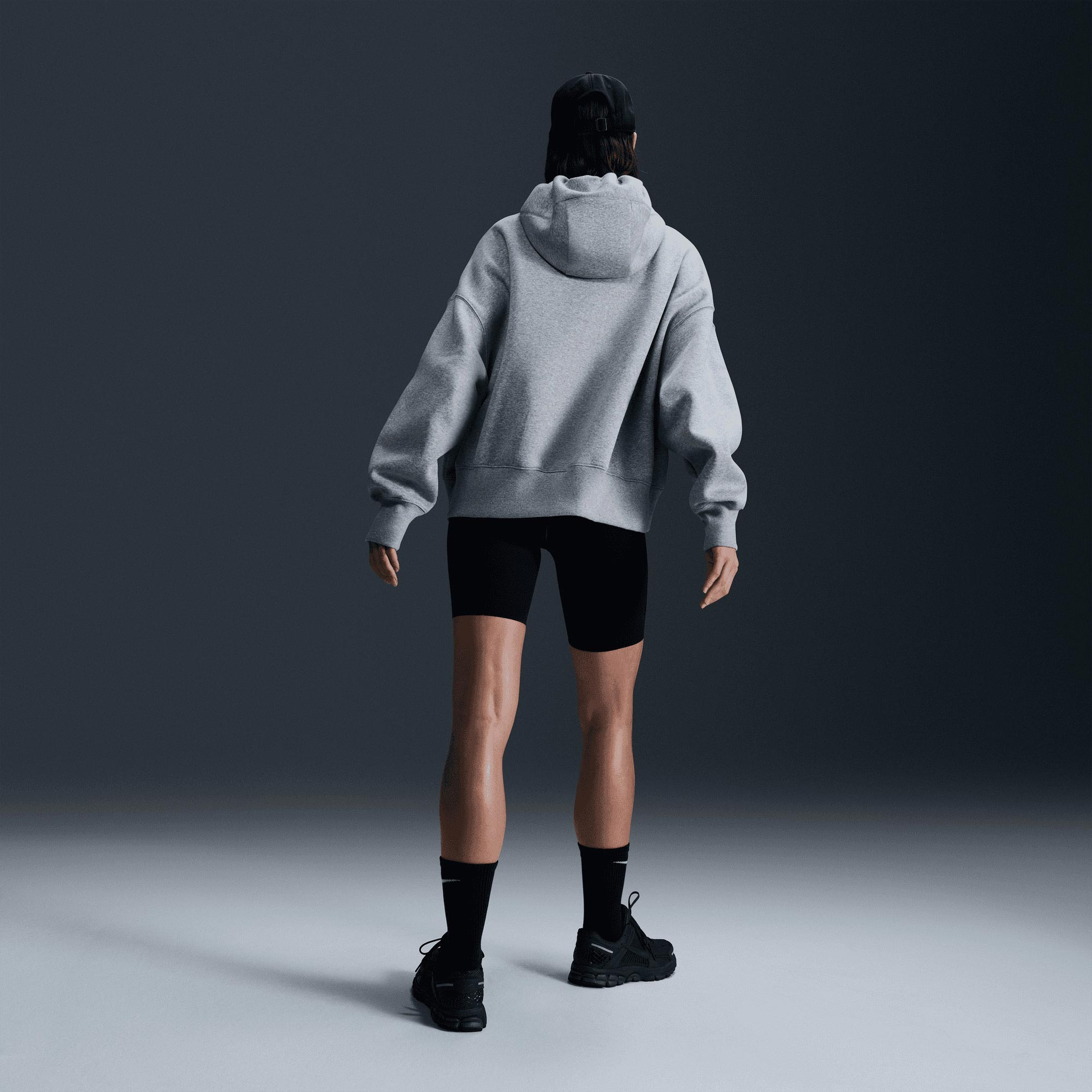 Nike Sportswear Phoenix Fleece Oversize Kadın Gri Hoodie