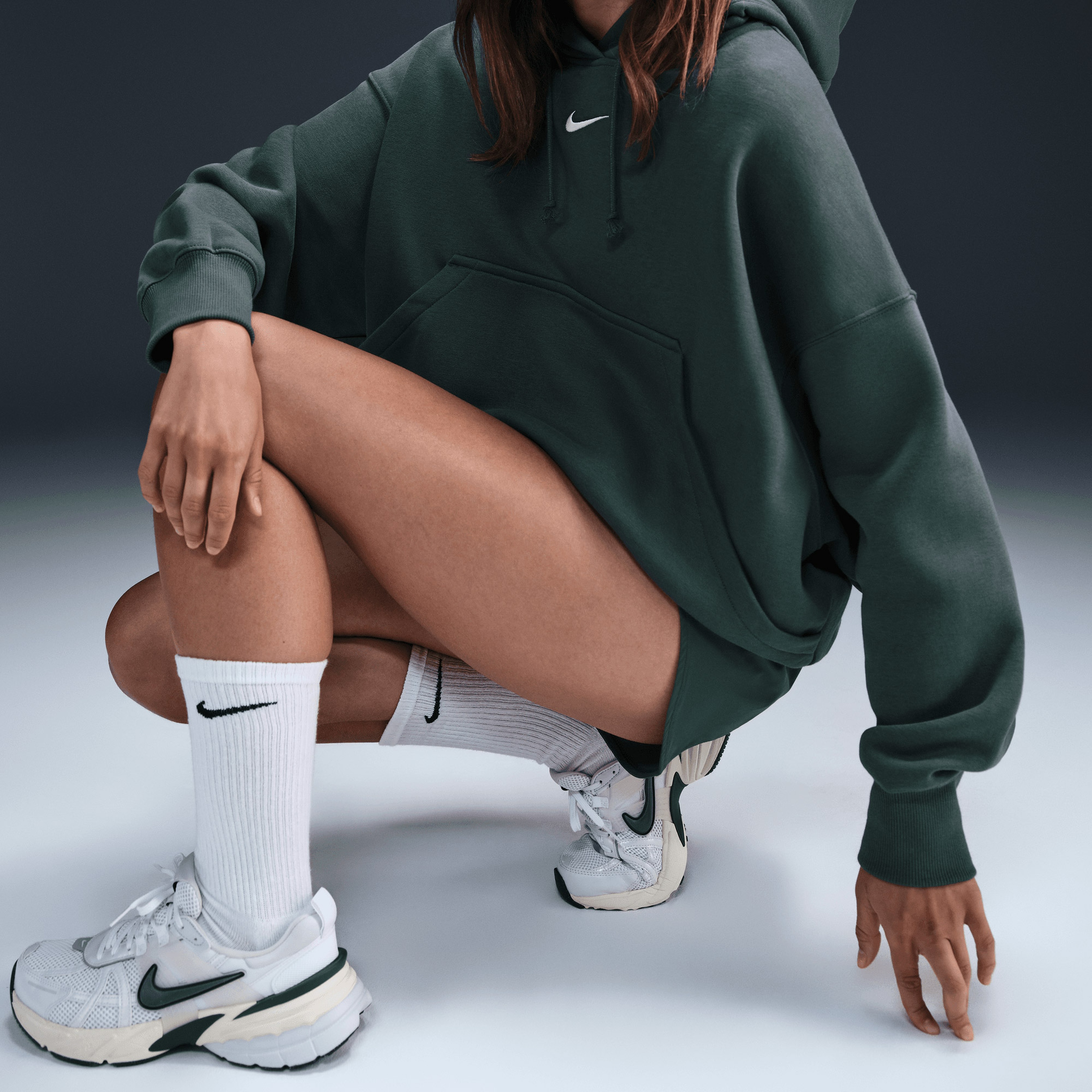 Nike Phoenix Fleece Oos Kadın Yeşil Sweatshirt