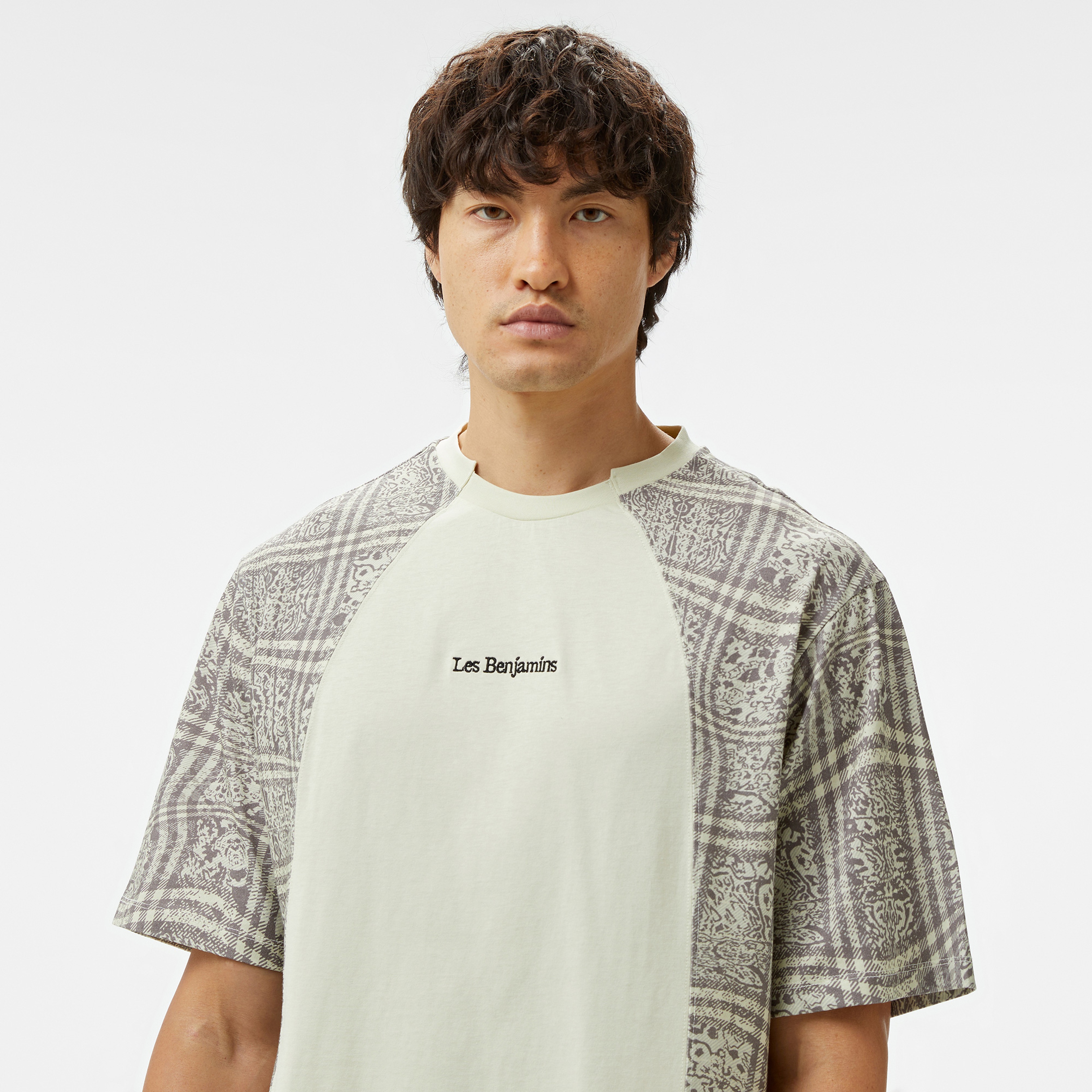 Les Benjamins Oversize 024 Erkek Gri T-Shirt
