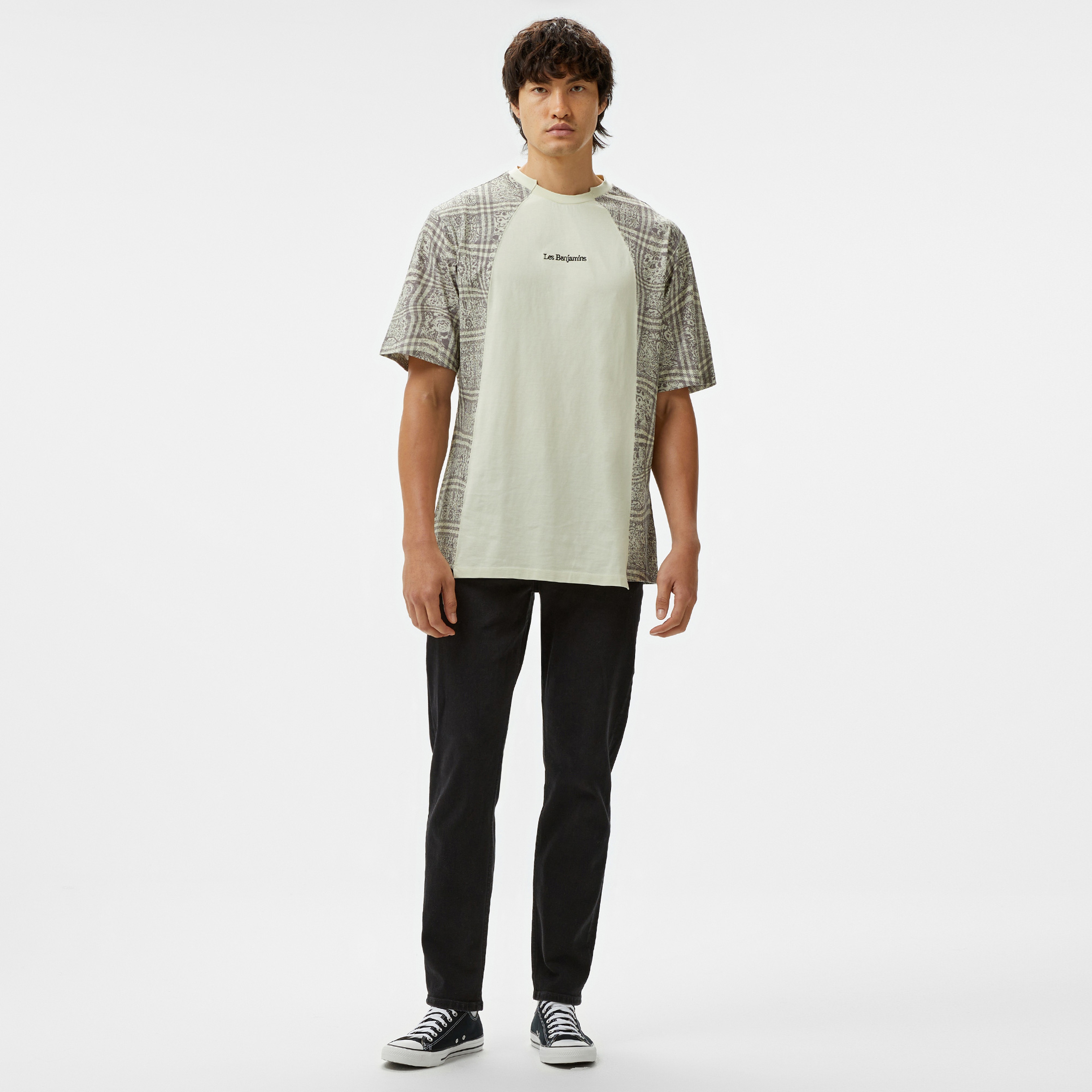 Les Benjamins Oversize 024 Erkek Gri T-Shirt