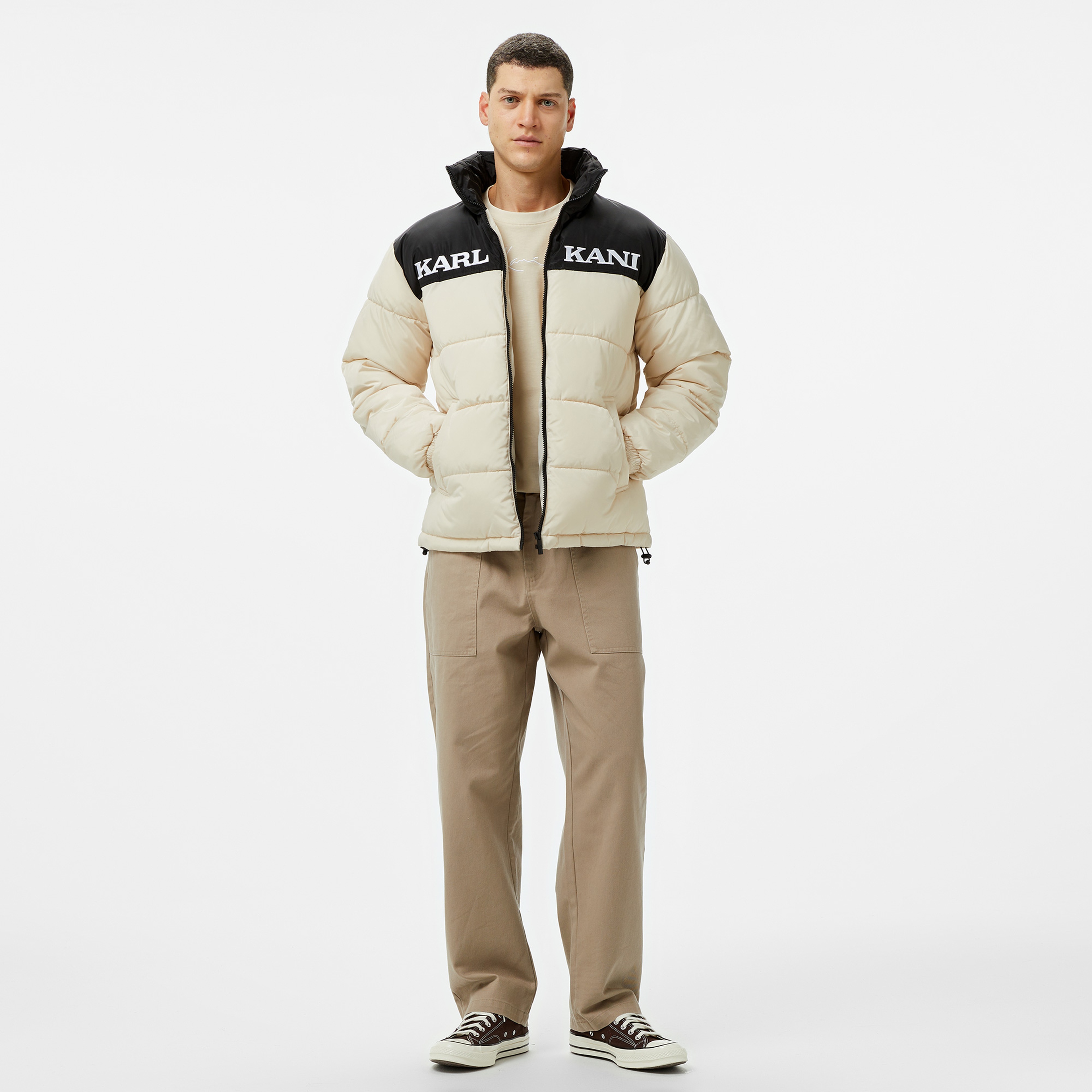 Karl Kani Retro Essential Puffer  Erkek Krem Mont