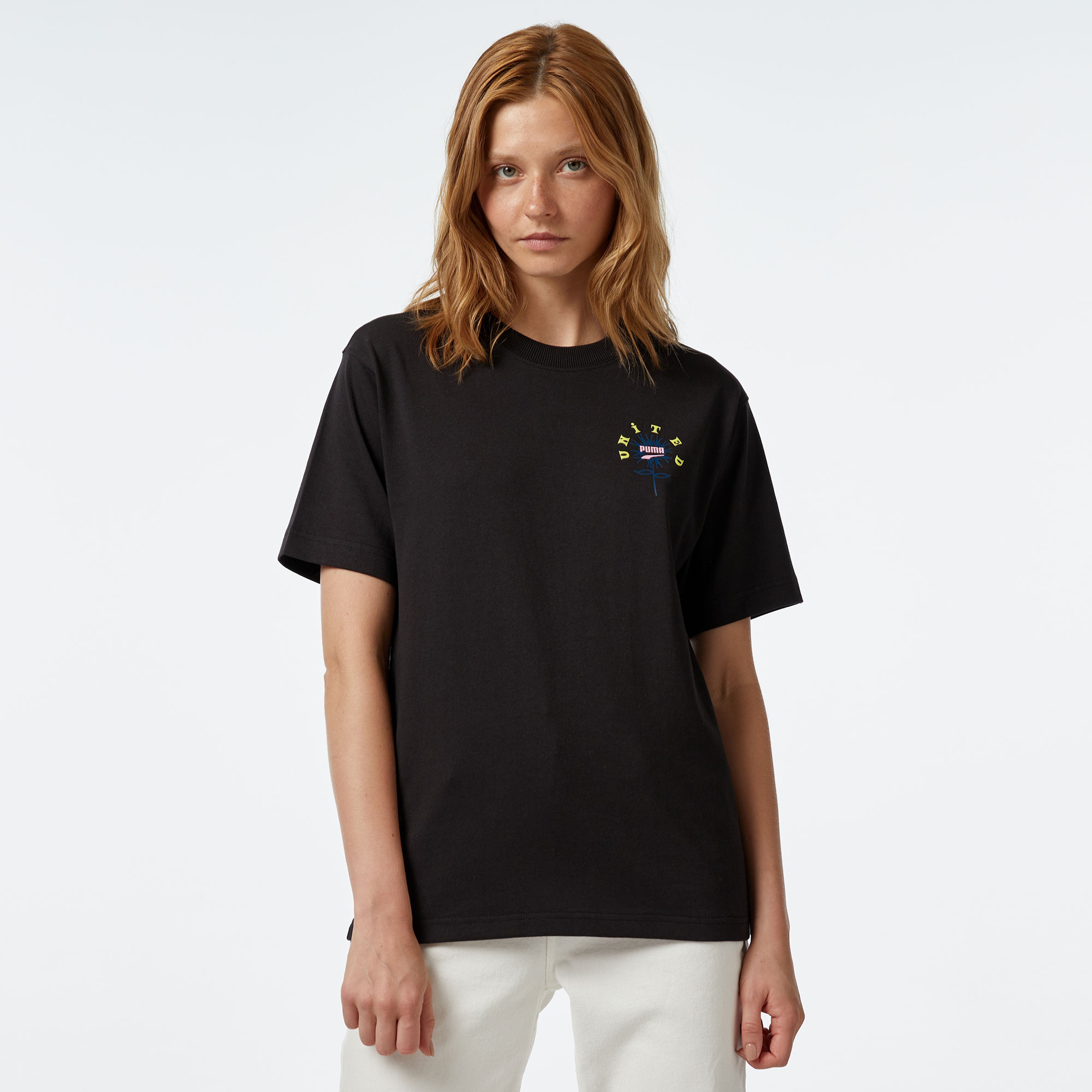 Puma Downtown Relaxed Graphic Kadın Siyah T-Shirt