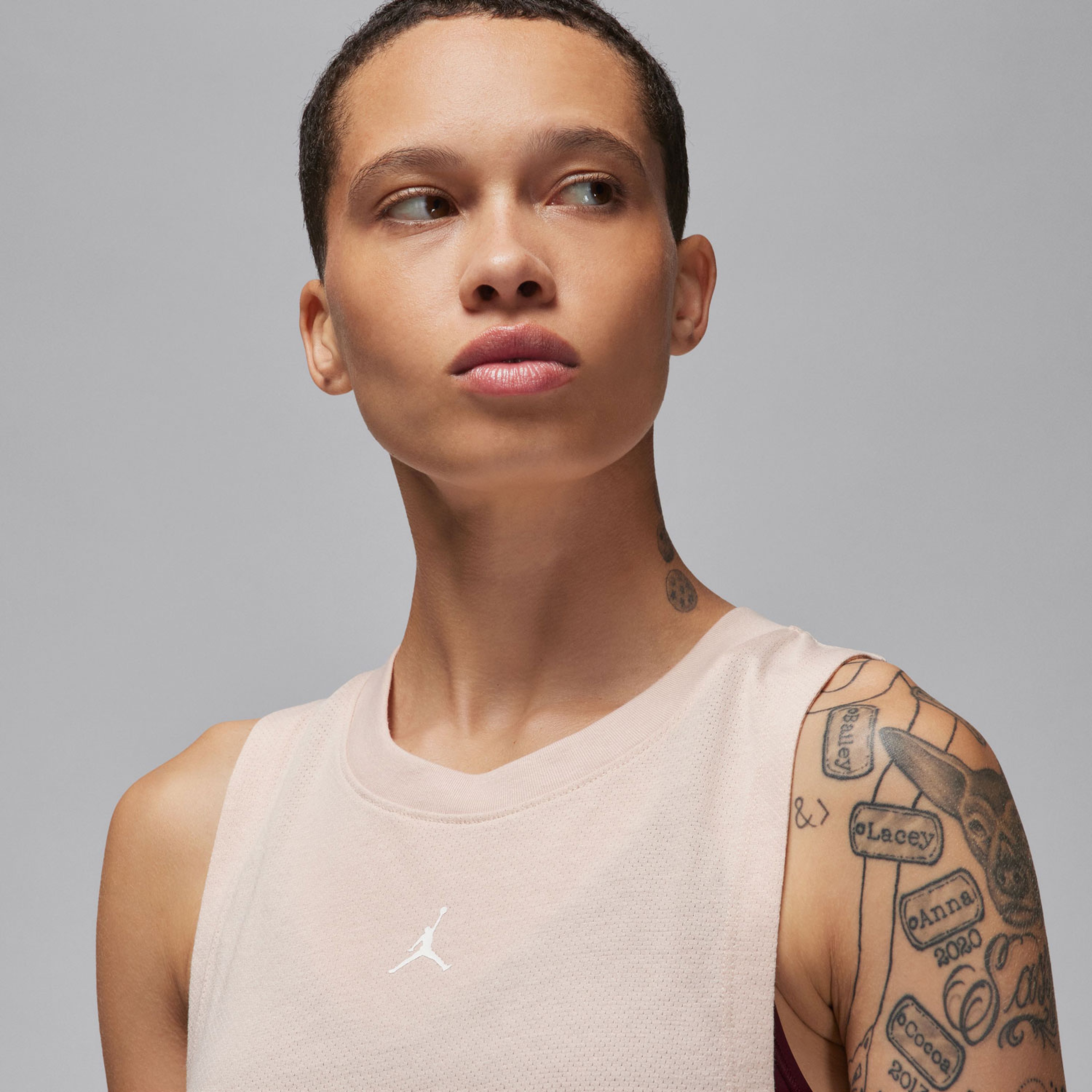 Jordan Sport Diamond Kadın Bej Kolsuz T-Shirt