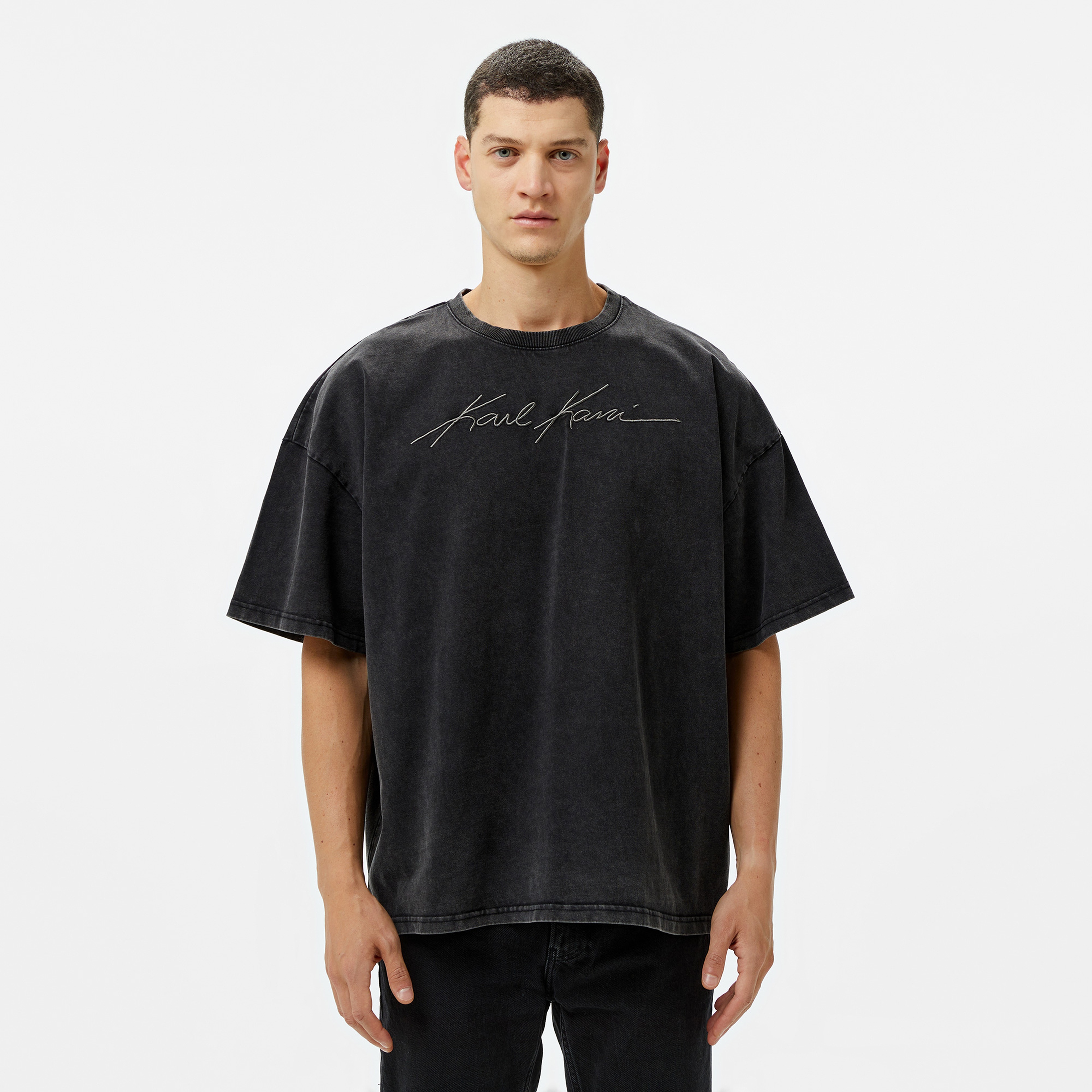 Karl Kani Og Eagle Print Erkek Lacivert T-Shirt