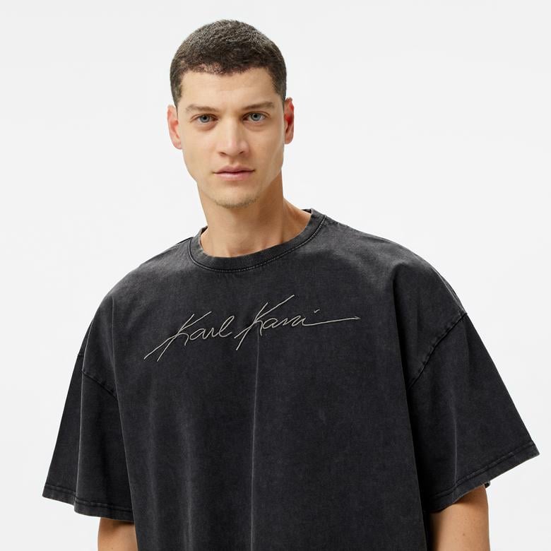 Karl Kani Og Eagle Print Erkek Lacivert T-Shirt