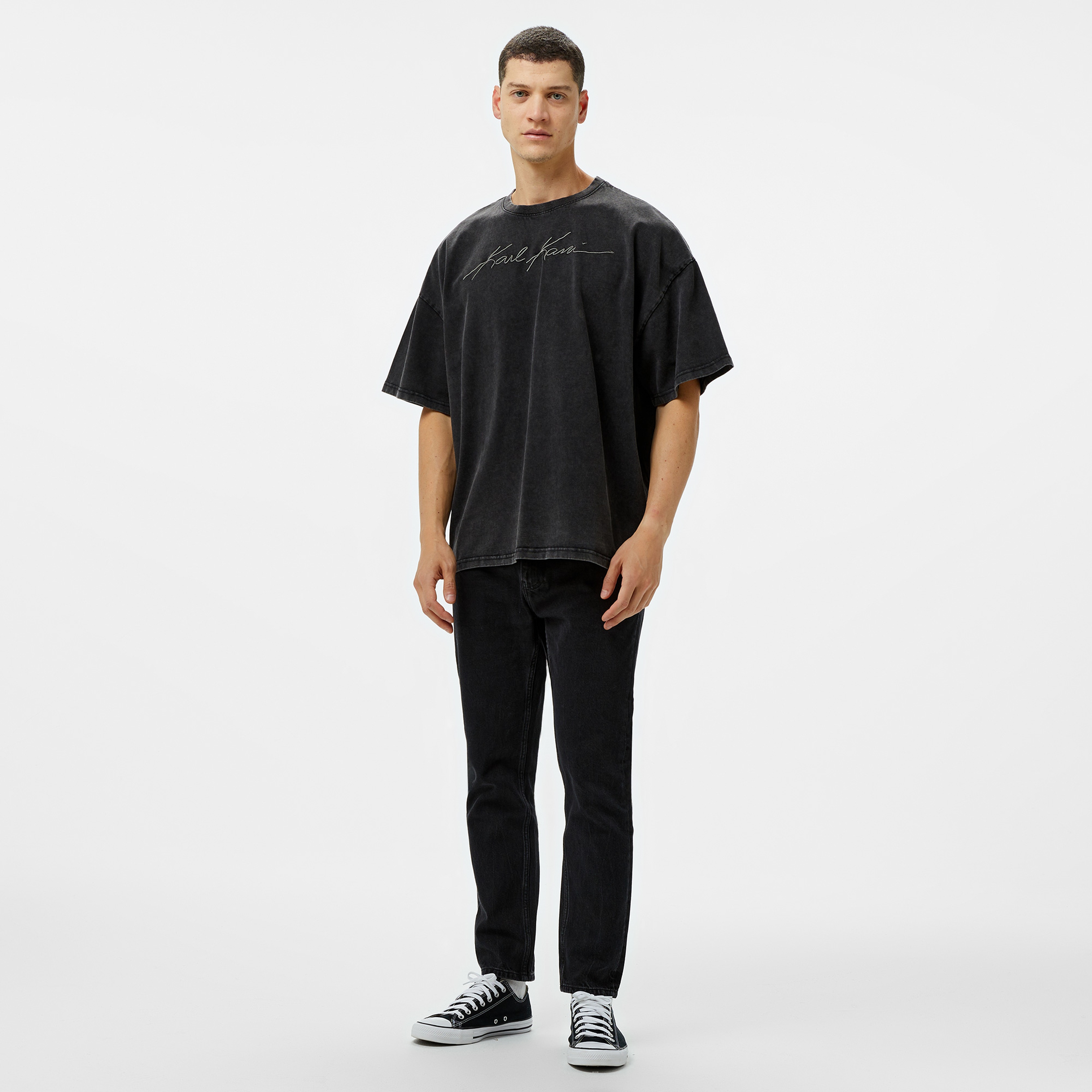 Karl Kani Og Eagle Print Erkek Lacivert T-Shirt