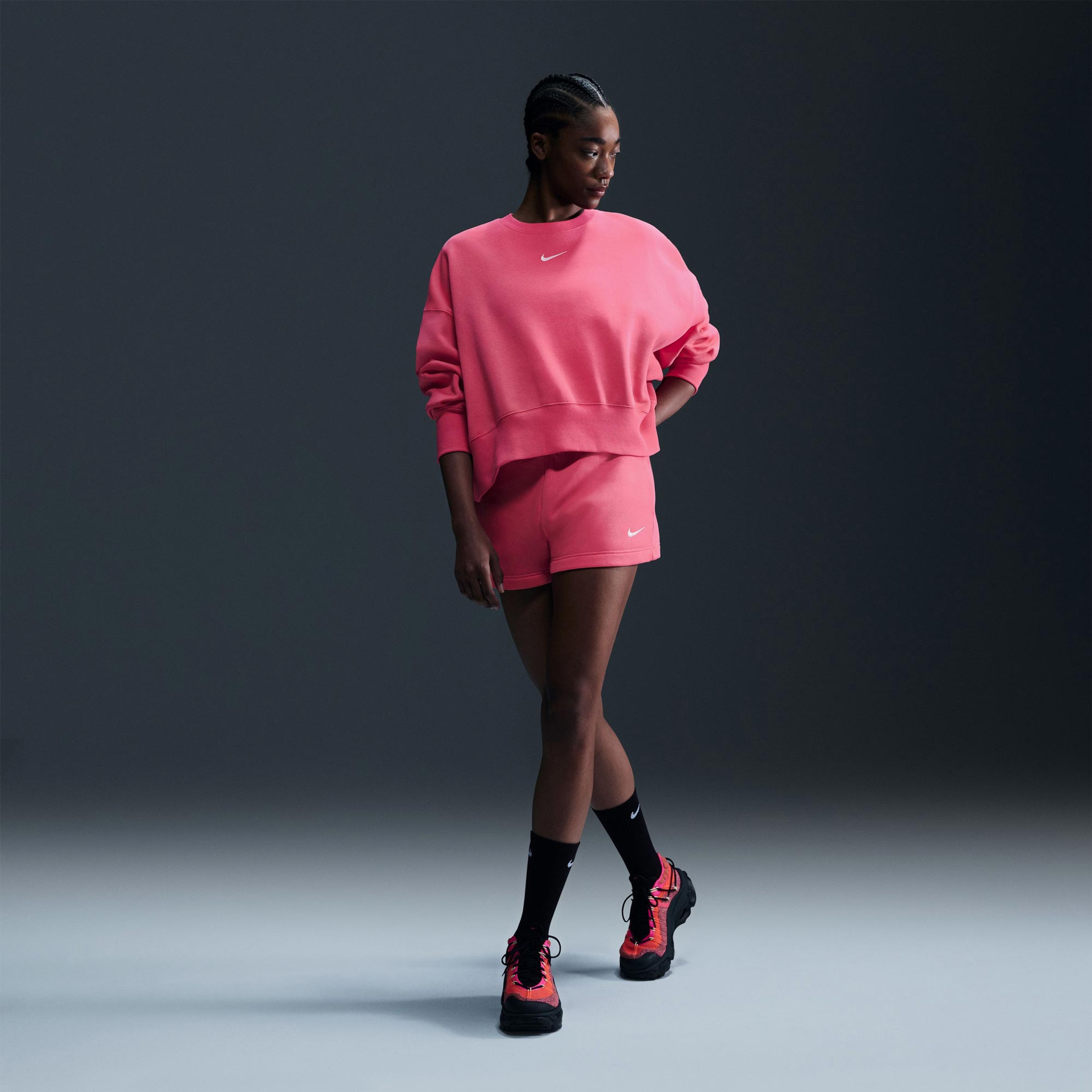 Nike Sportswear Phoenix Fleece Kadın Pembe Sweatshirt