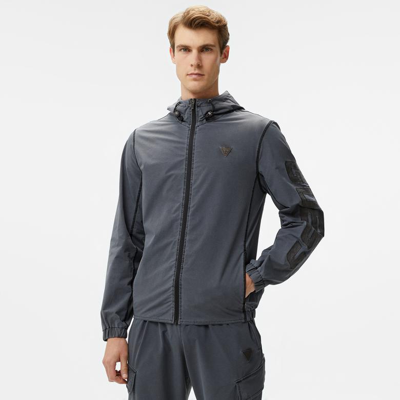 Guess Steno Nylon Stretch Erkek Siyah Rüzgarlık