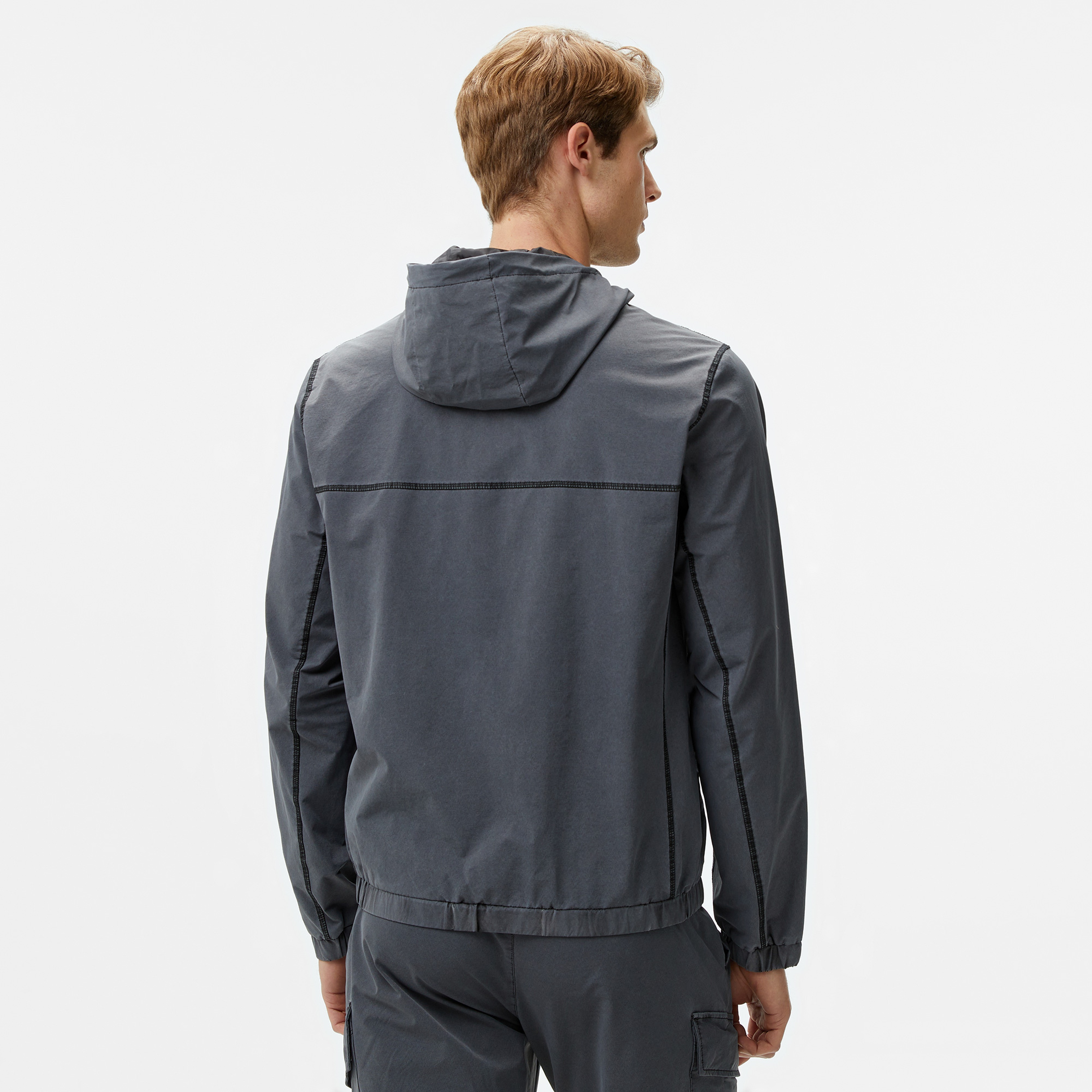 Guess Steno Nylon Stretch Erkek Siyah Rüzgarlık