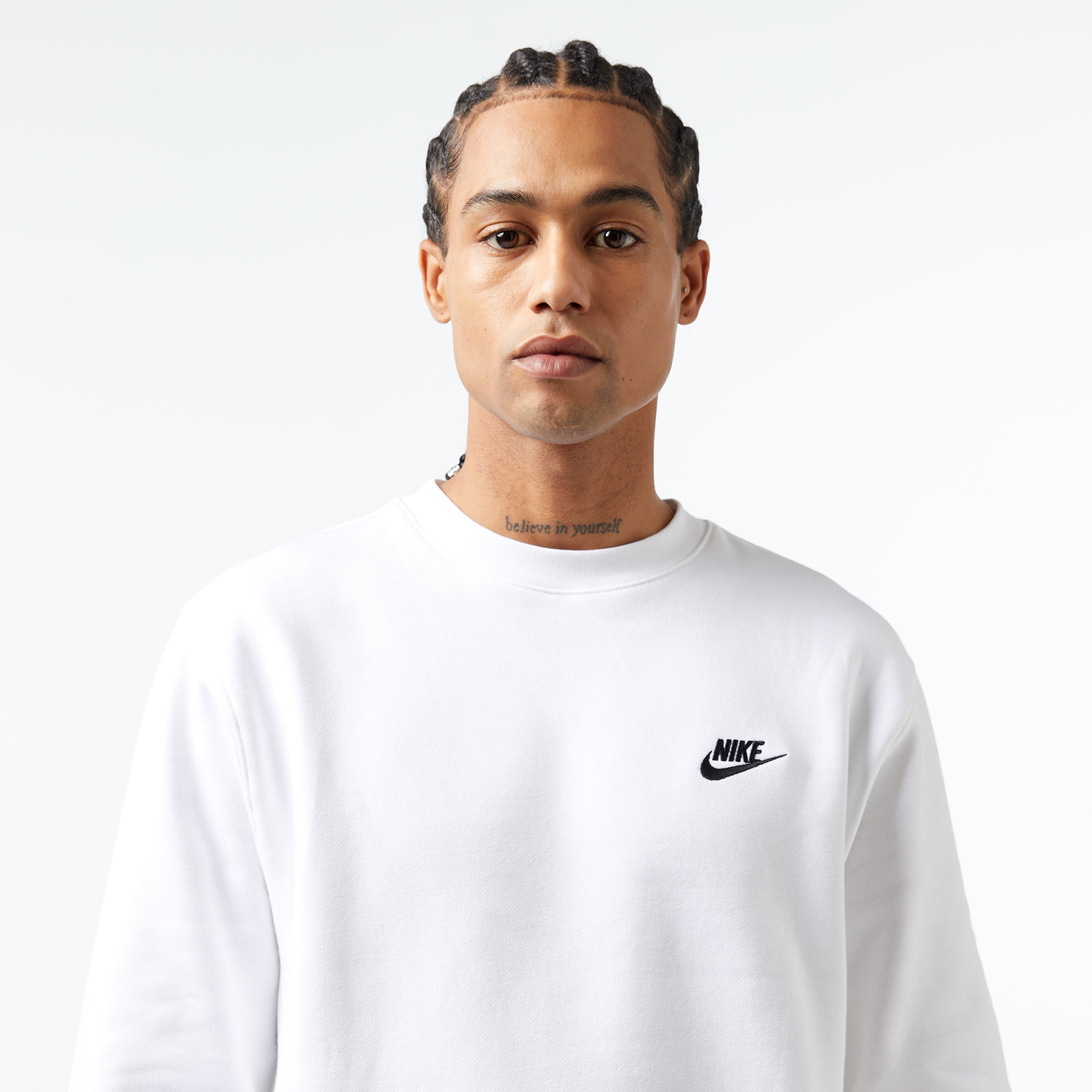 Nike Sportswear Club Crew Erkek Beyaz Sweatshirt