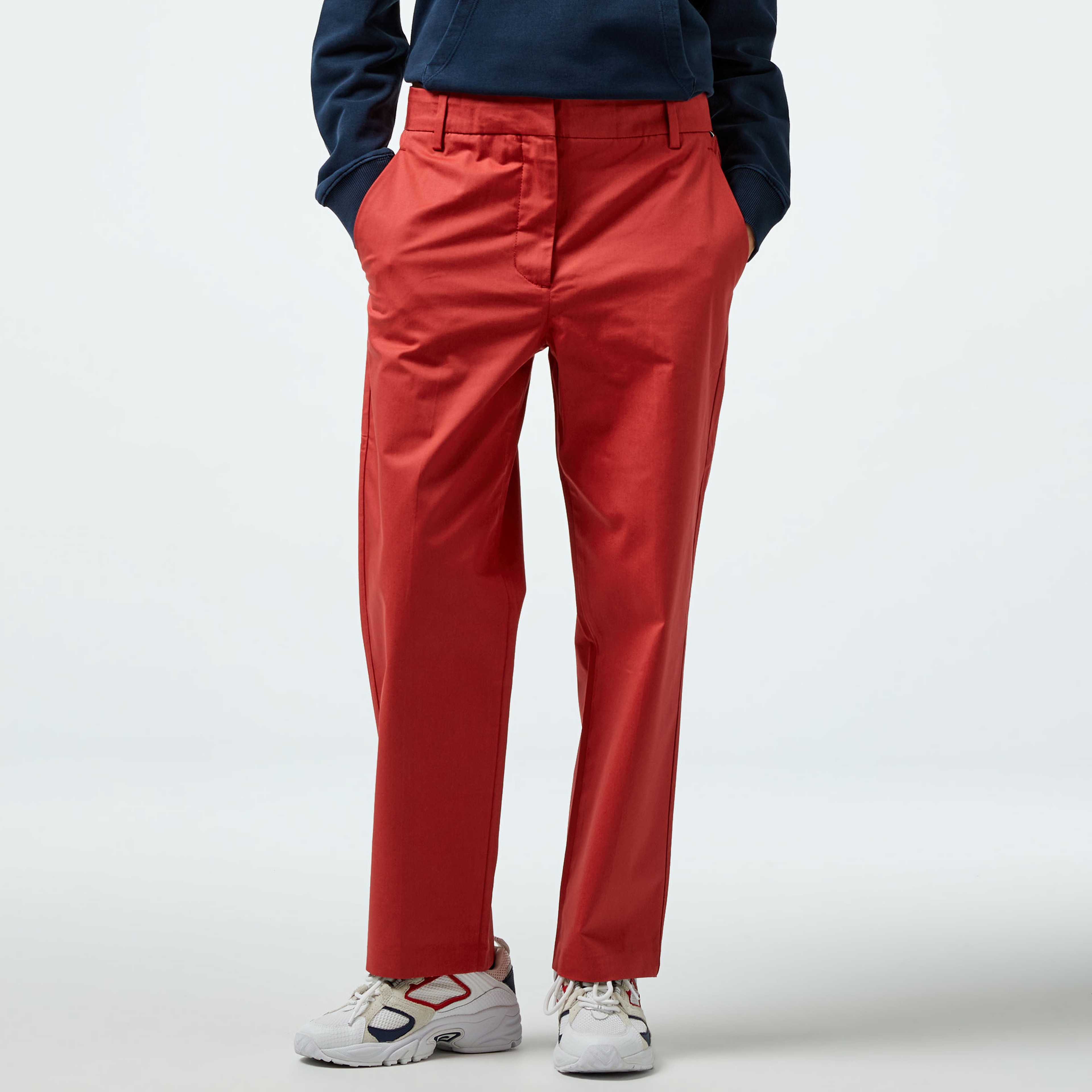 Tommy Hilfiger Slim Straight Kadın Kırmızı Chino Pantolon