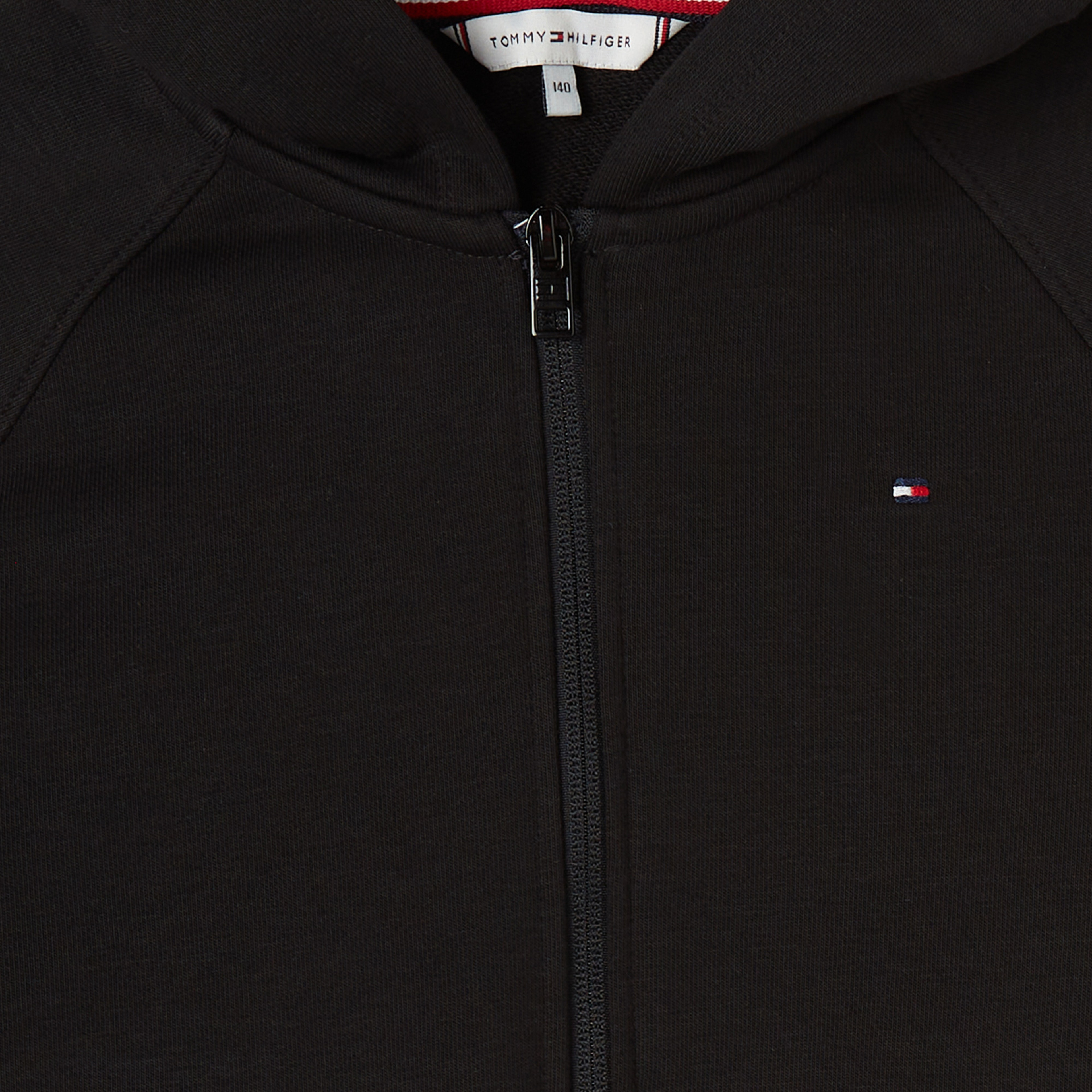 Tommy Hilfiger Essential Embroidered Zip Thru Çocuk Siyah Sweatshirt
