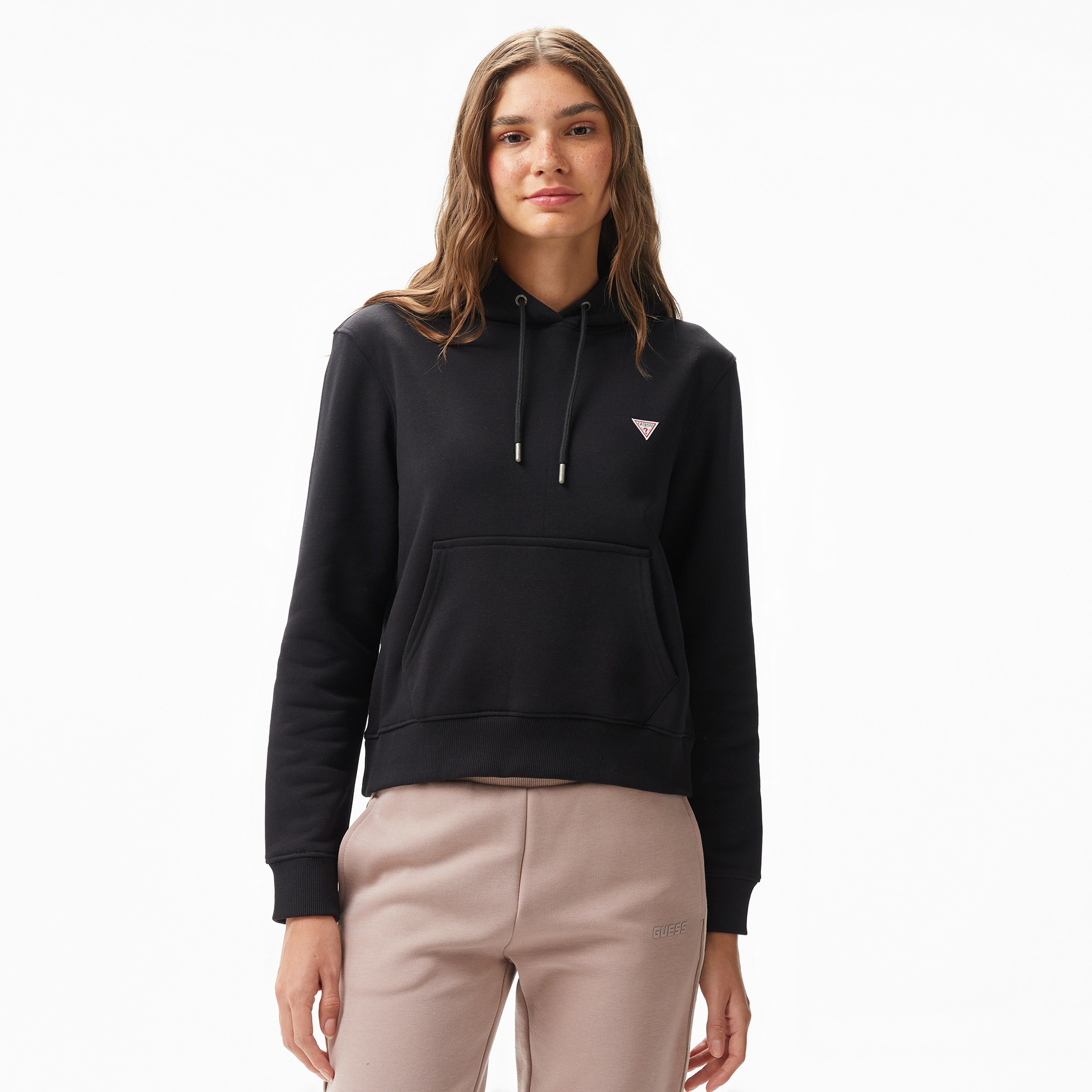 Guess Mini Organic Soft Fleece 350 Kadın Siyah Sweatshirt