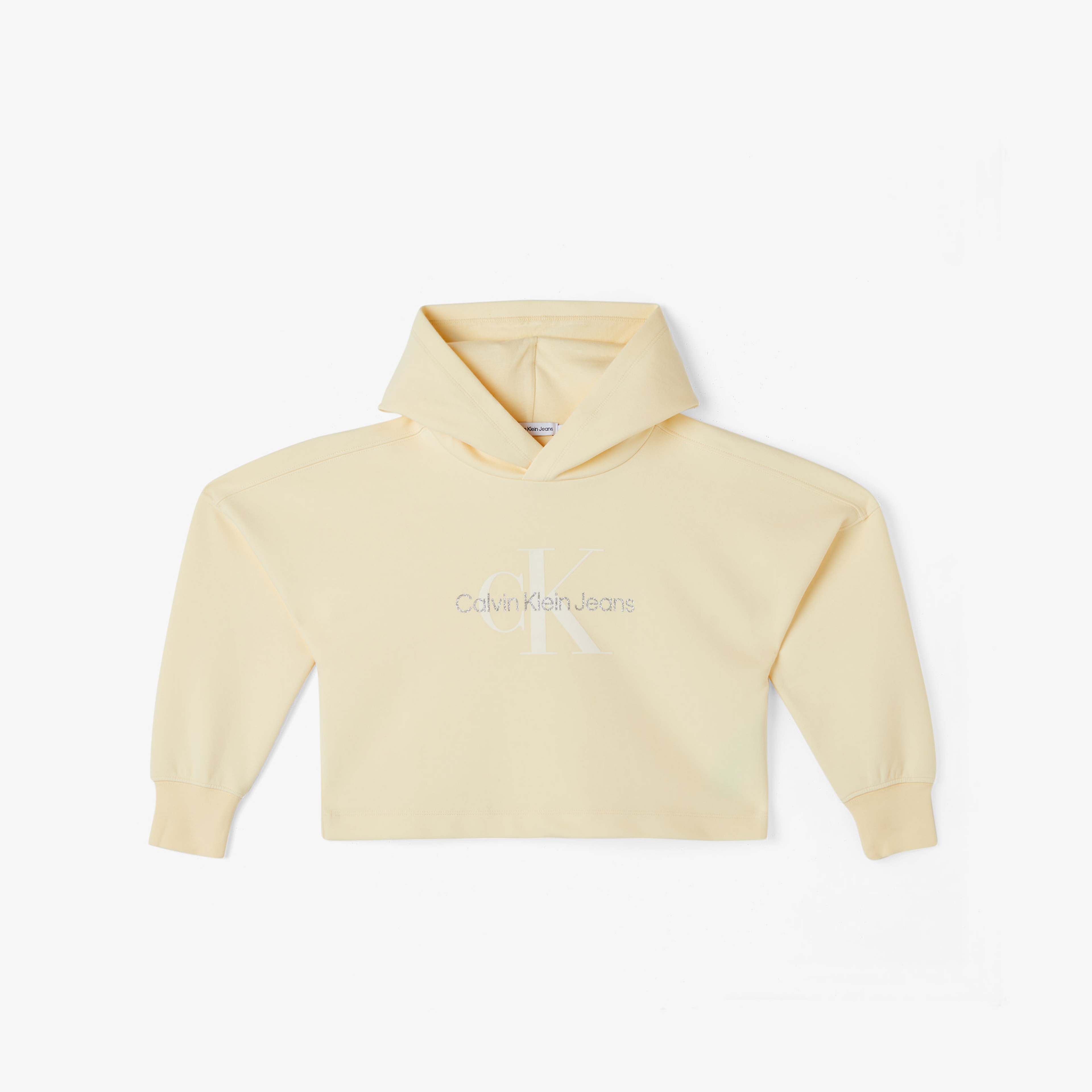 Calvin Klein Jeans Glitter Monogram Çocuk Krem Sweatshirt