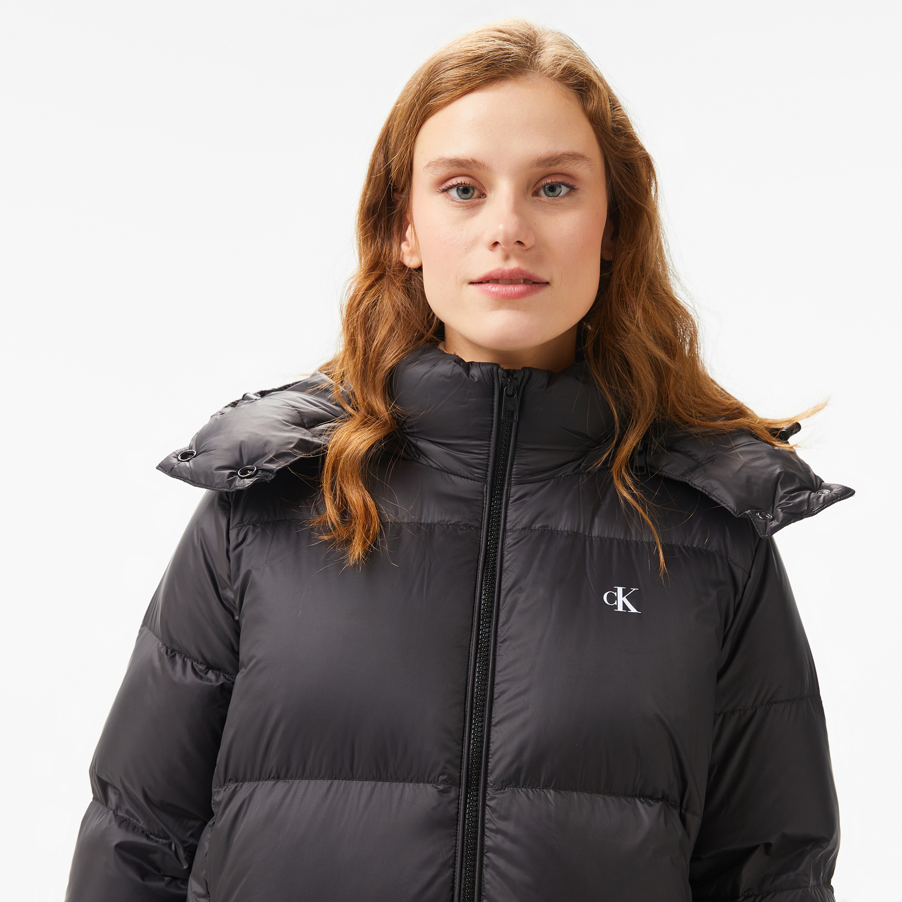 Calvin Klein Jeans Down Long Puffer Kadın Siyah Mont