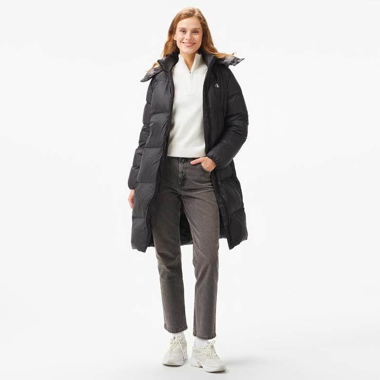 Calvin Klein Jeans Down Long Puffer Kadın Siyah Mont