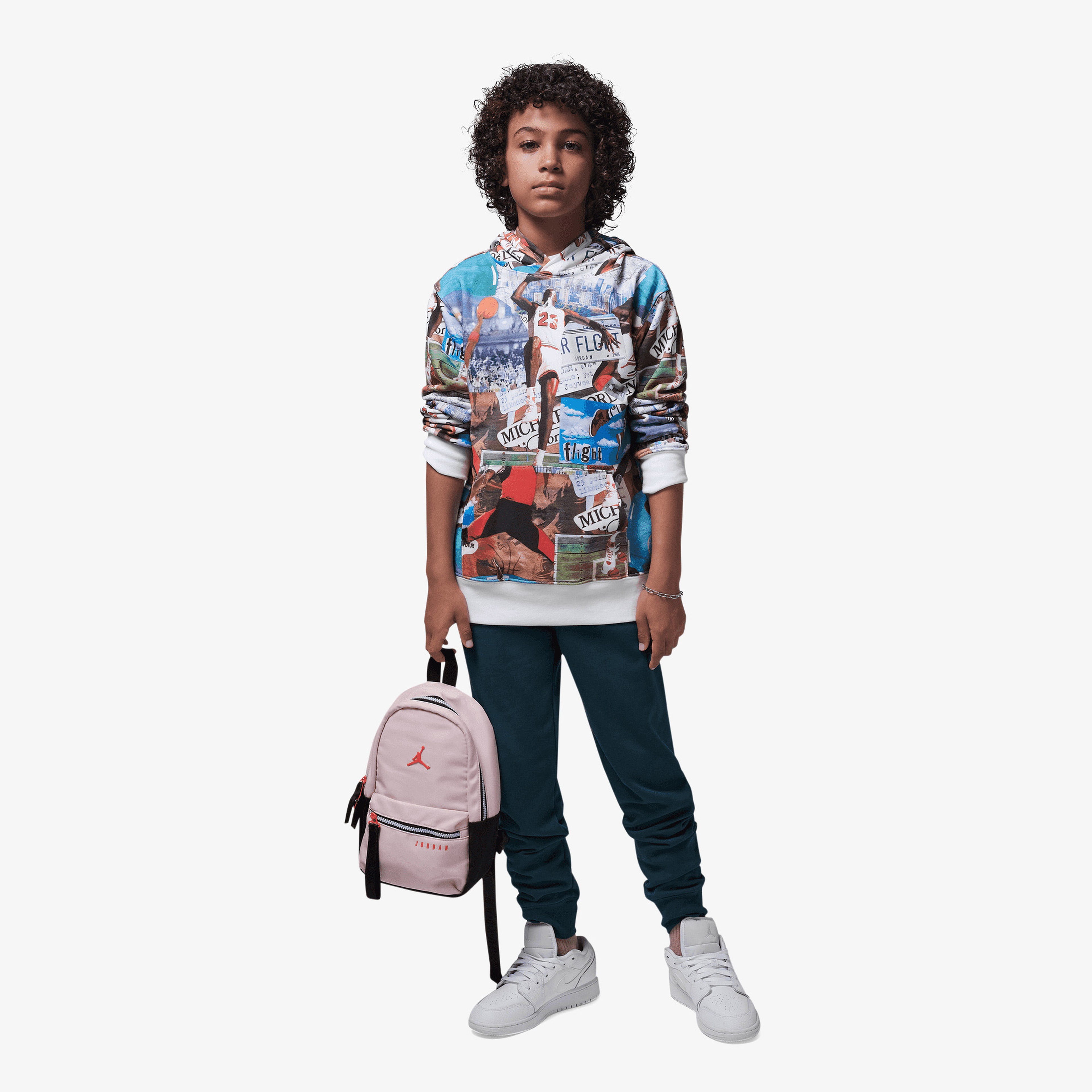 Jordan Jdb MJ Brooklyn Aop Çocuk Çok Renkli  Kapüşonlu Sweatshirt