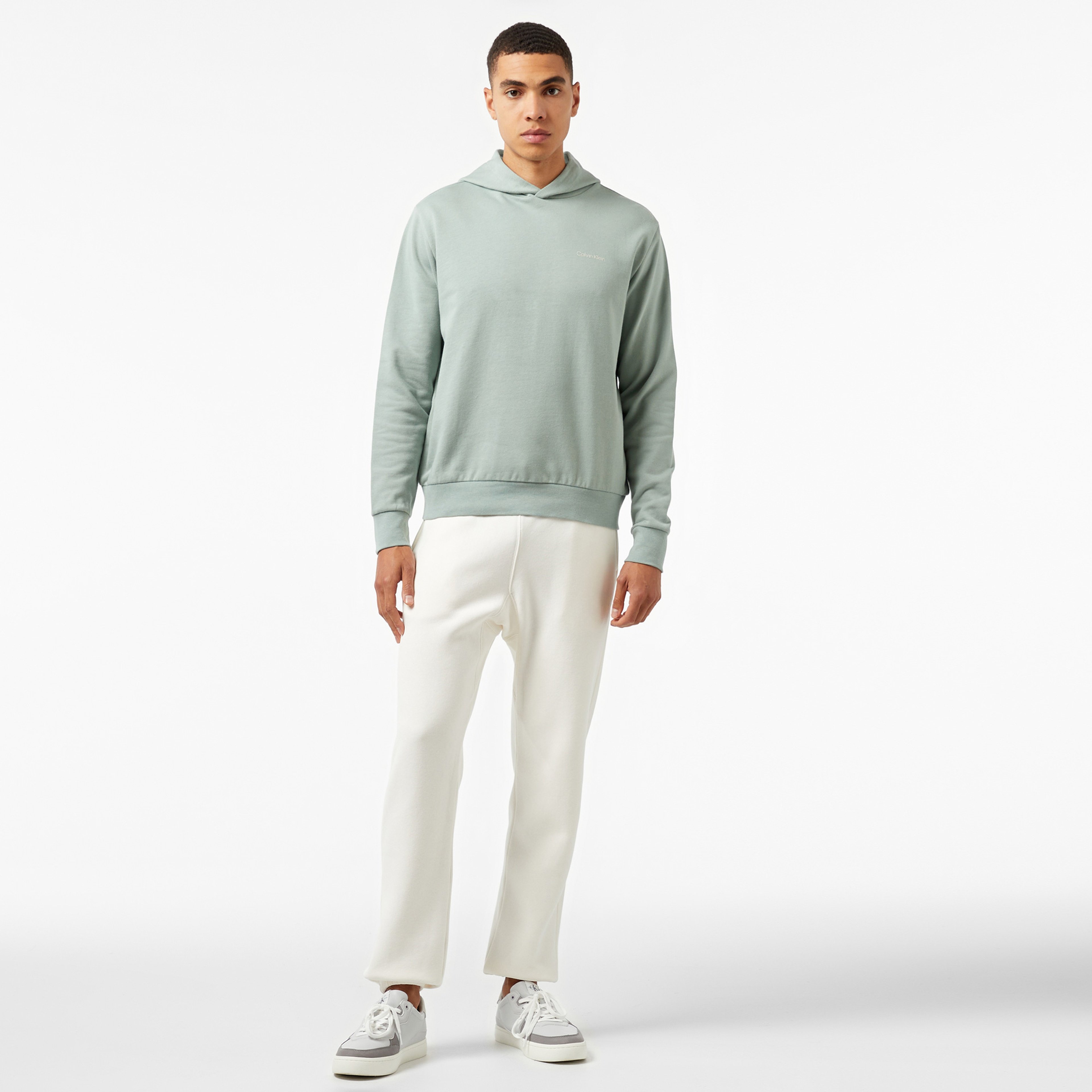 Calvin Klein Enlarged Back Logo Erkek Gri Hoodie