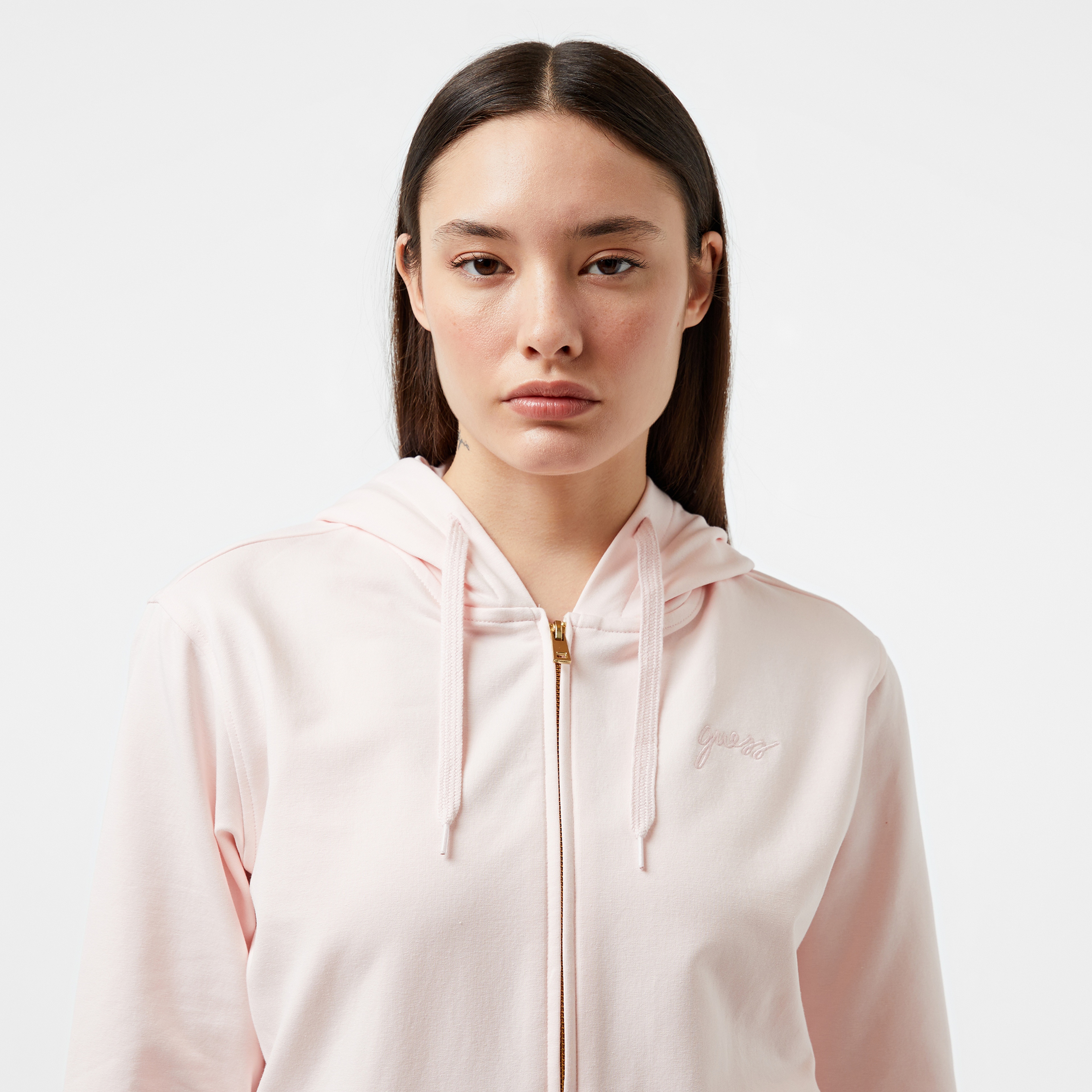 Guess Carrie Zip Org. Co Cozy Fleece 250 Kadın Pembe Pijama Üstü