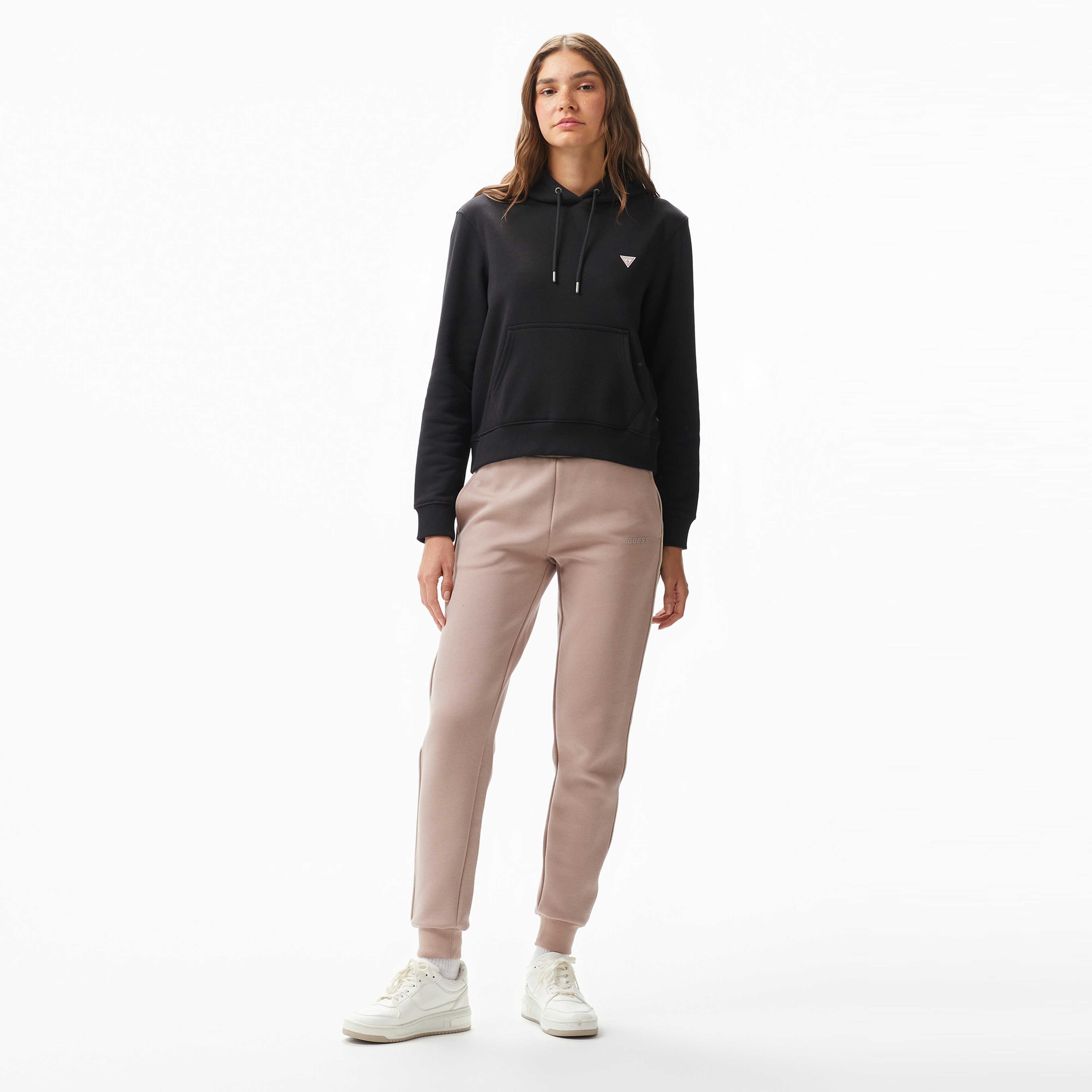 Guess Mini Organic Soft Fleece 350 Kadın Siyah Sweatshirt