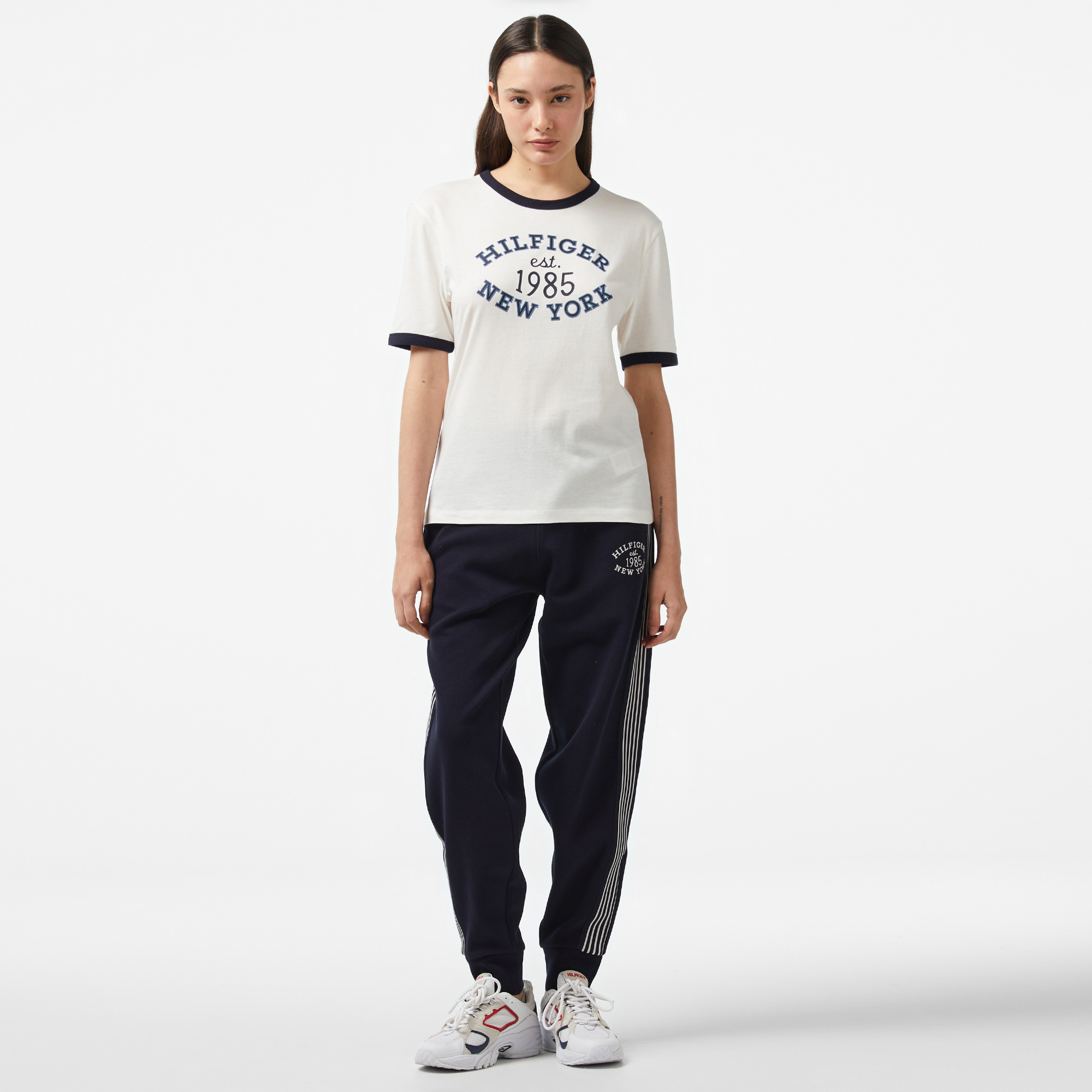 Tommy Hilfiger Varsity Regular Kadın Mavi Eşofman Altı