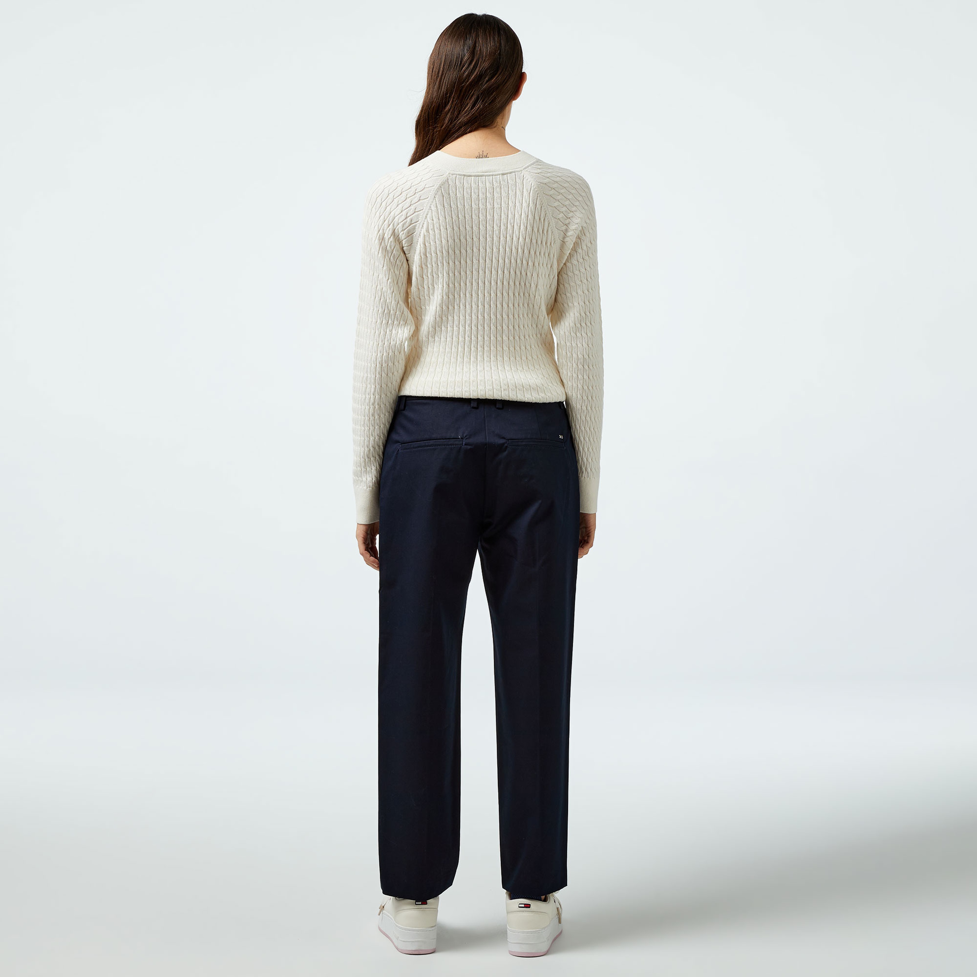 Tommy Hilfiger Slim Straight Kadın Mavi Chino Pantolon