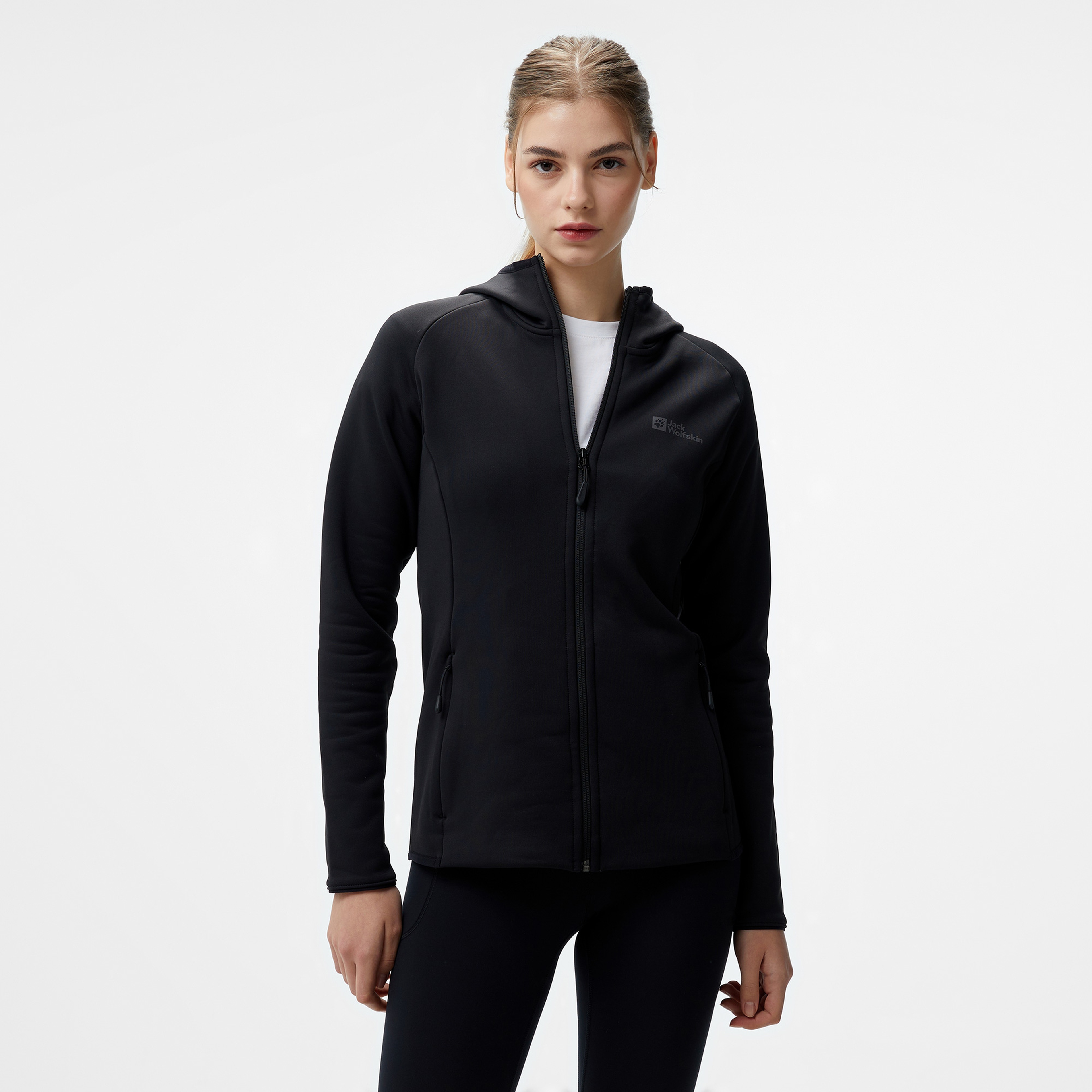 Jack Wolfskin Baiselberg Hooded Kadın Siyah Polar Ceket