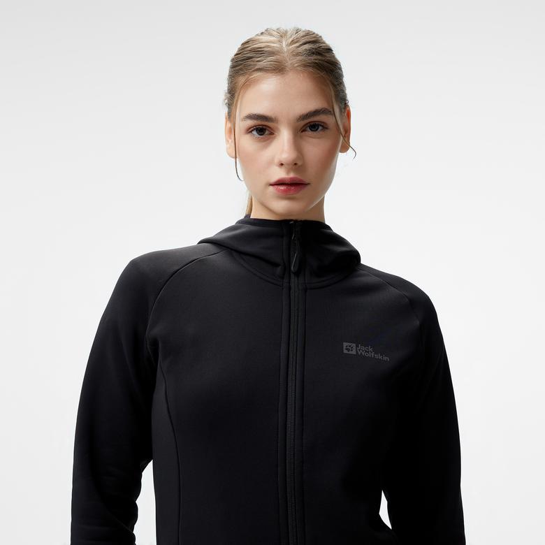 Jack Wolfskin Baiselberg Hooded Kadın Siyah Polar Ceket