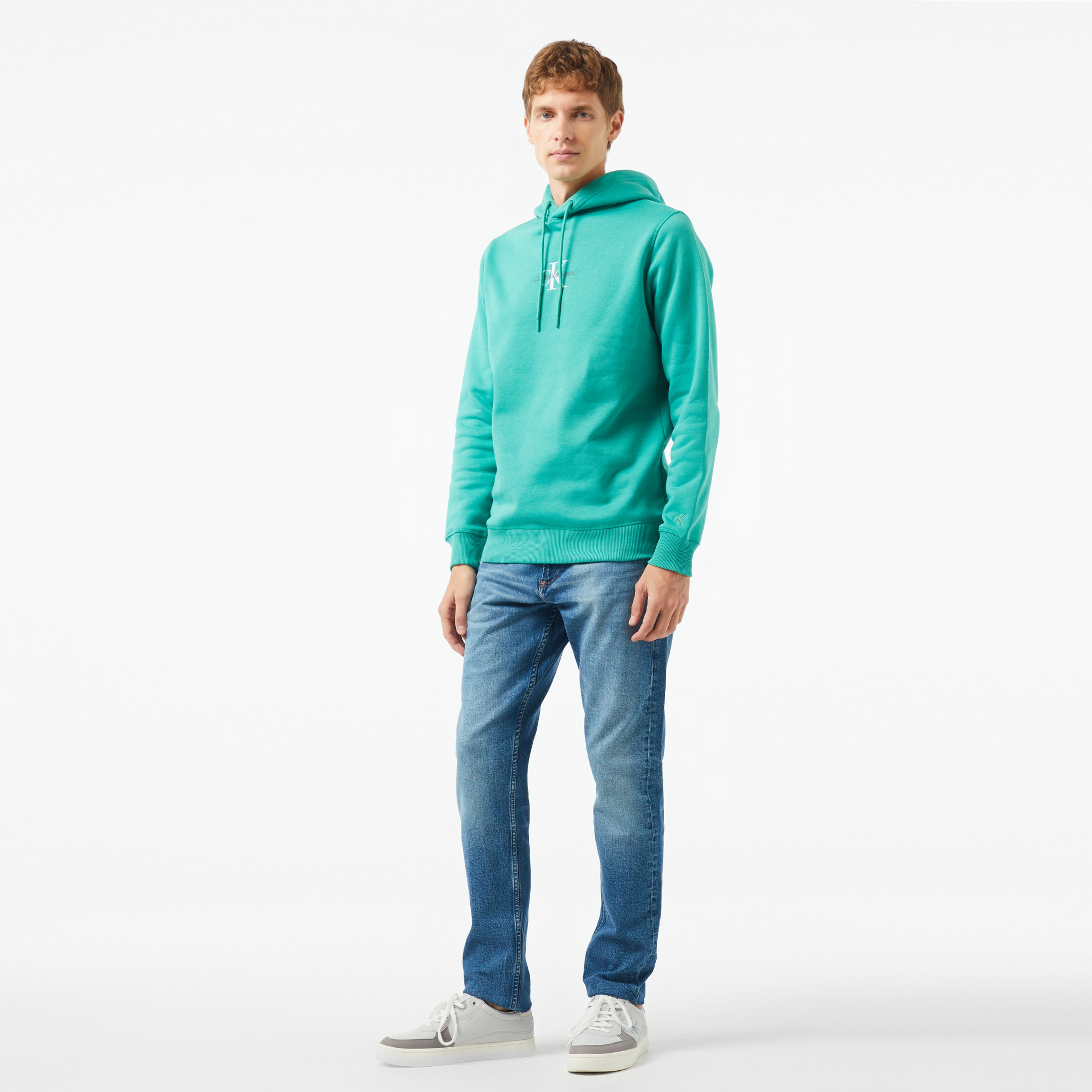Calvin Klein Jeans Monologo Erkek Yeşil Hoodie