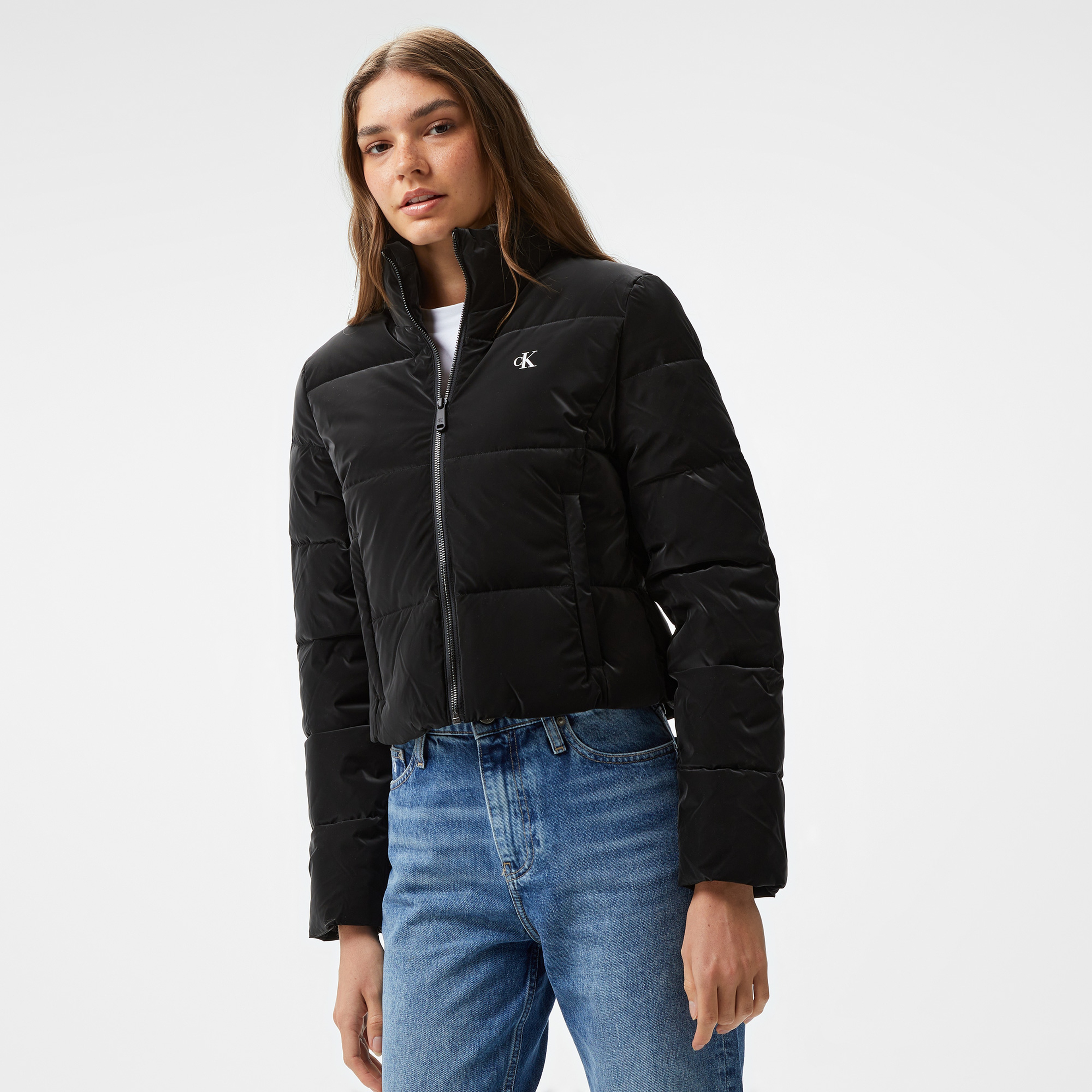 Calvin Klein Jeans Soft Touch Short Fitted Kadın Siyah Ceket