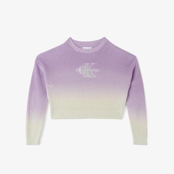 Calvin Klein Jeans Monogram Gradıent Çocuk Mor Kazak
