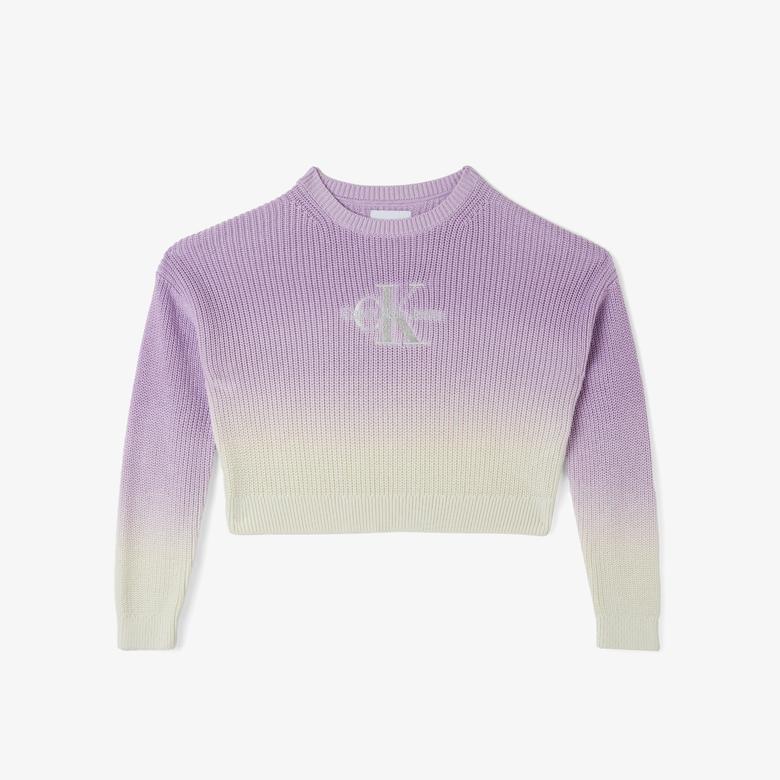 Calvin Klein Jeans Monogram Gradıent Çocuk Mor Kazak