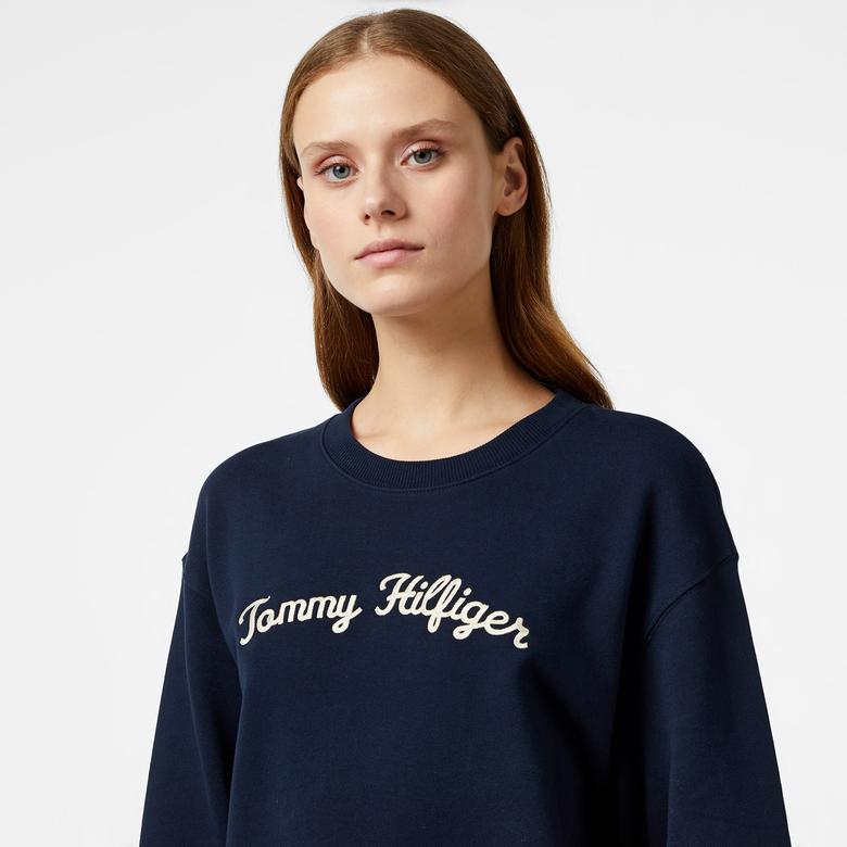 Tommy Hilfiger Kadın Mavi Sweatshirt