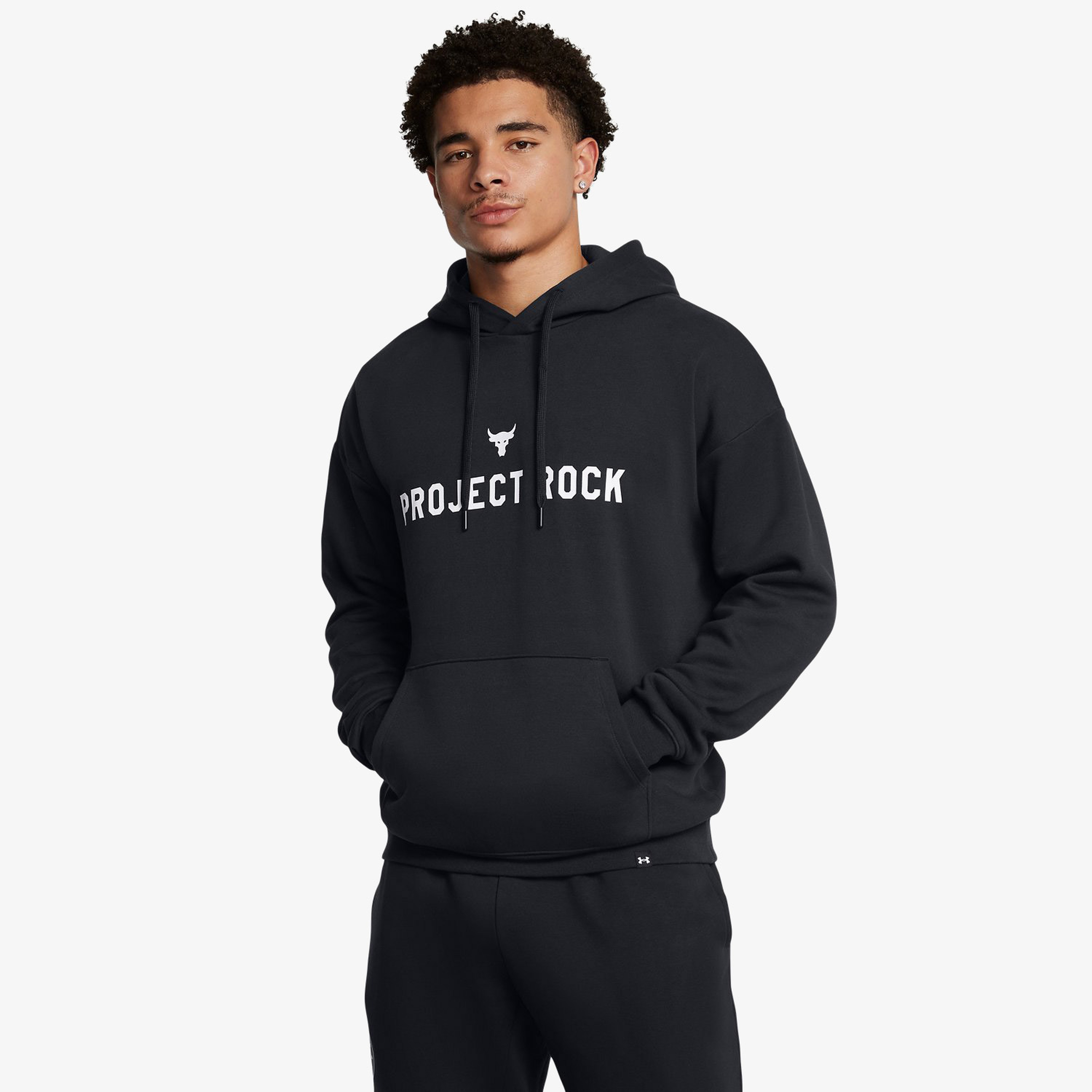 Under Armour Project Rock Icon Fleece Erkek Siyah Sweatshirt