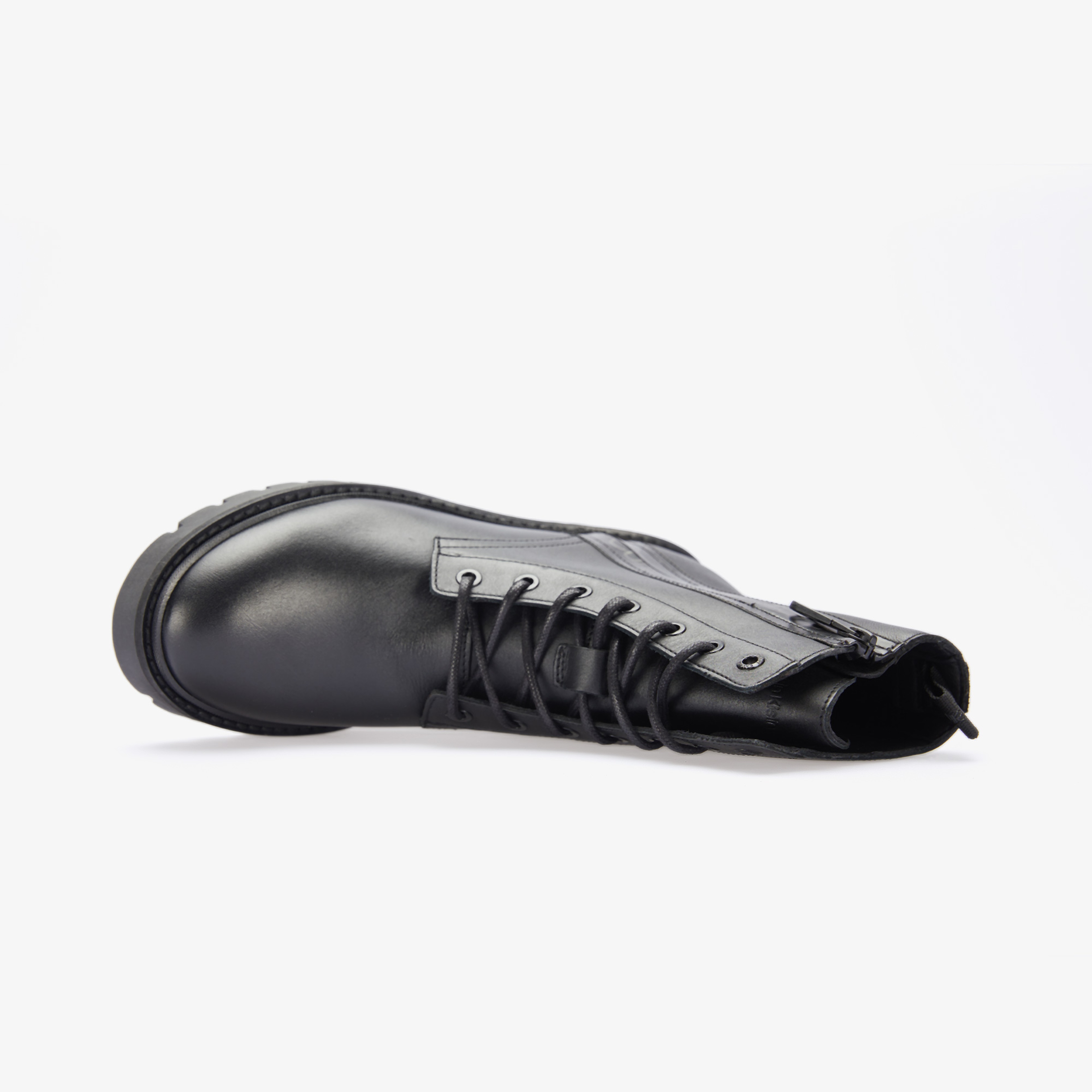 Calvin Klein Jeans Combat Mıd Laceup Boot Zip Kadın Siyah Yağmur Botu