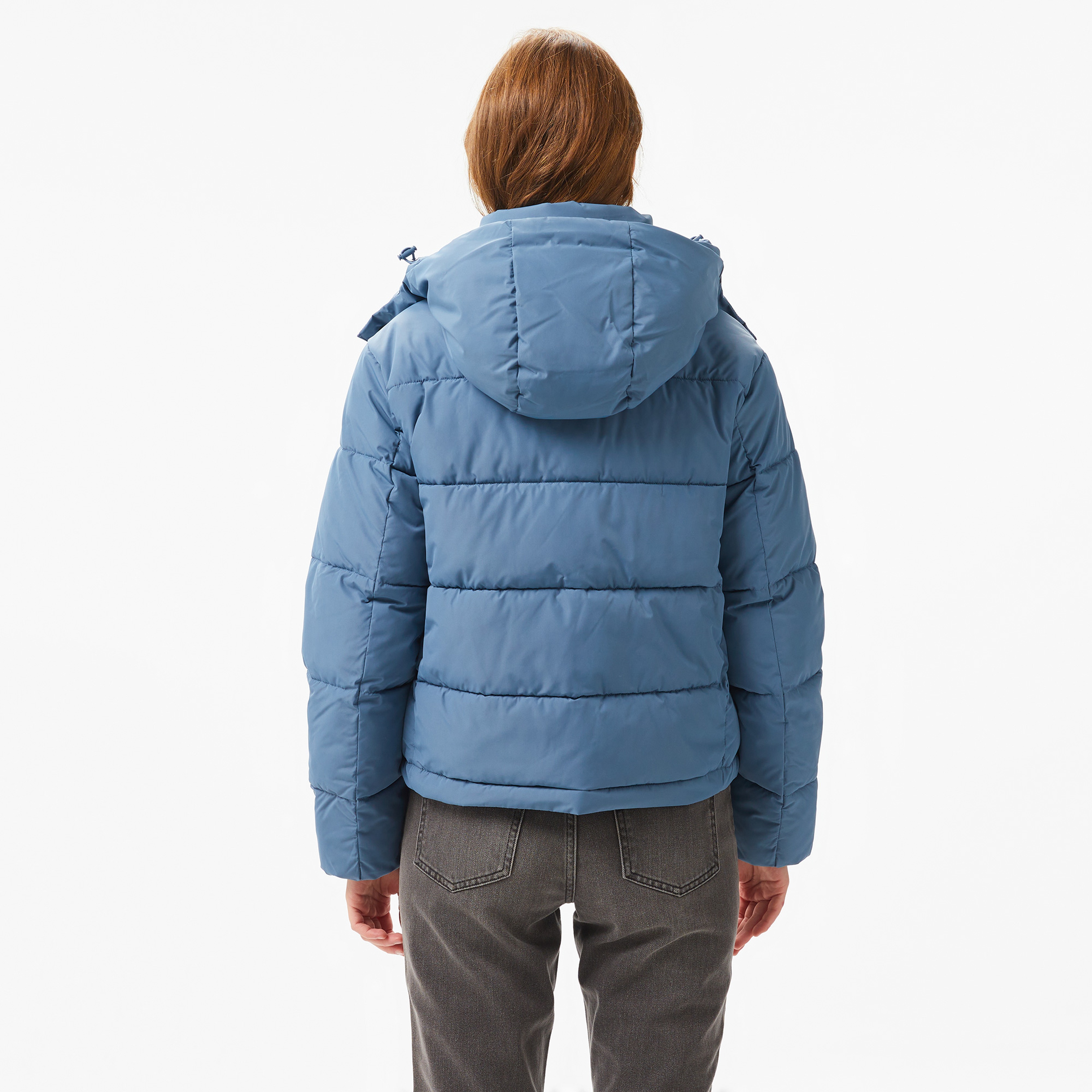 Calvin Klein Jeans Matte Monologo Nd Short Puffer Kadın Lacivert Ceket
