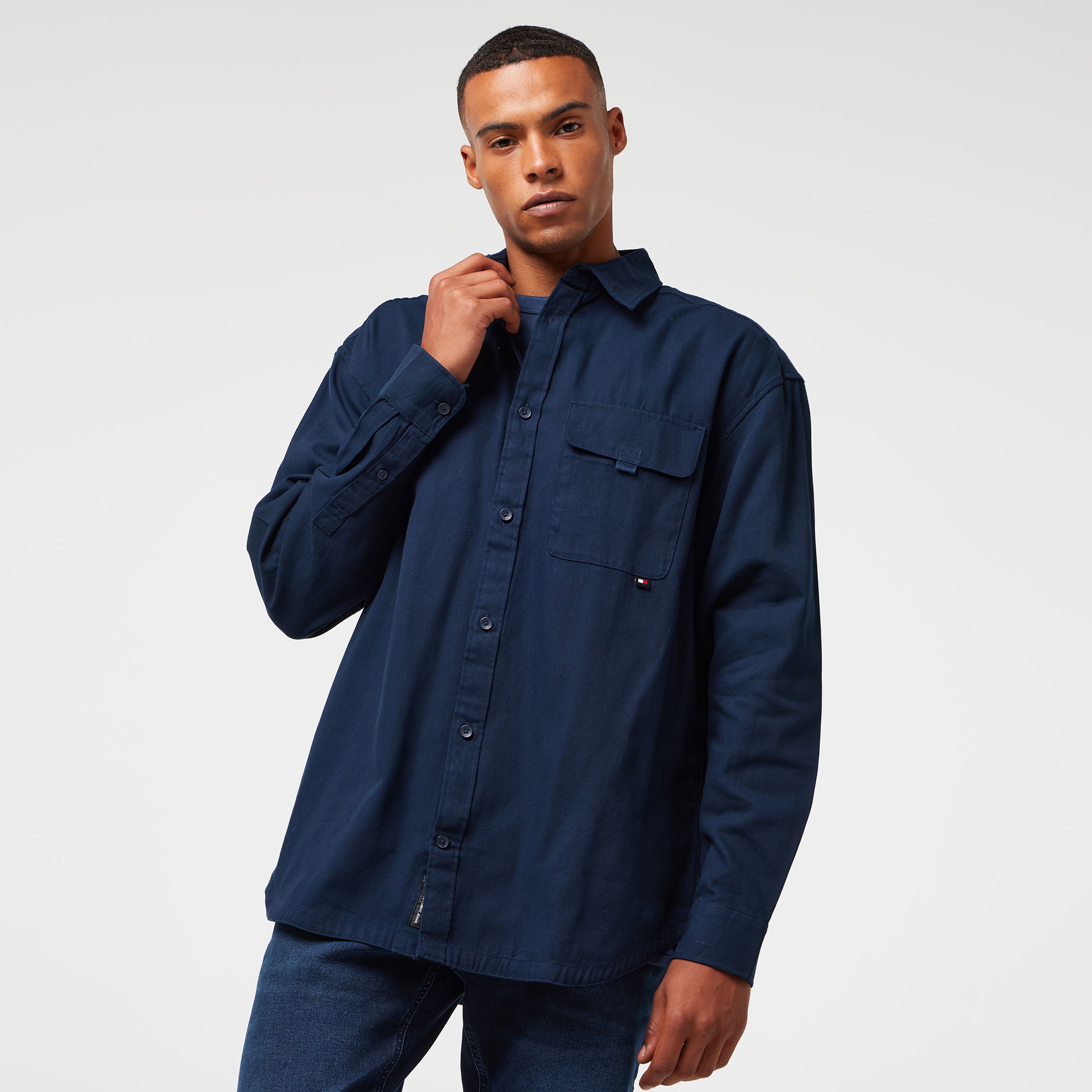 Tommy Jeans Erkek Mavi Gömlek