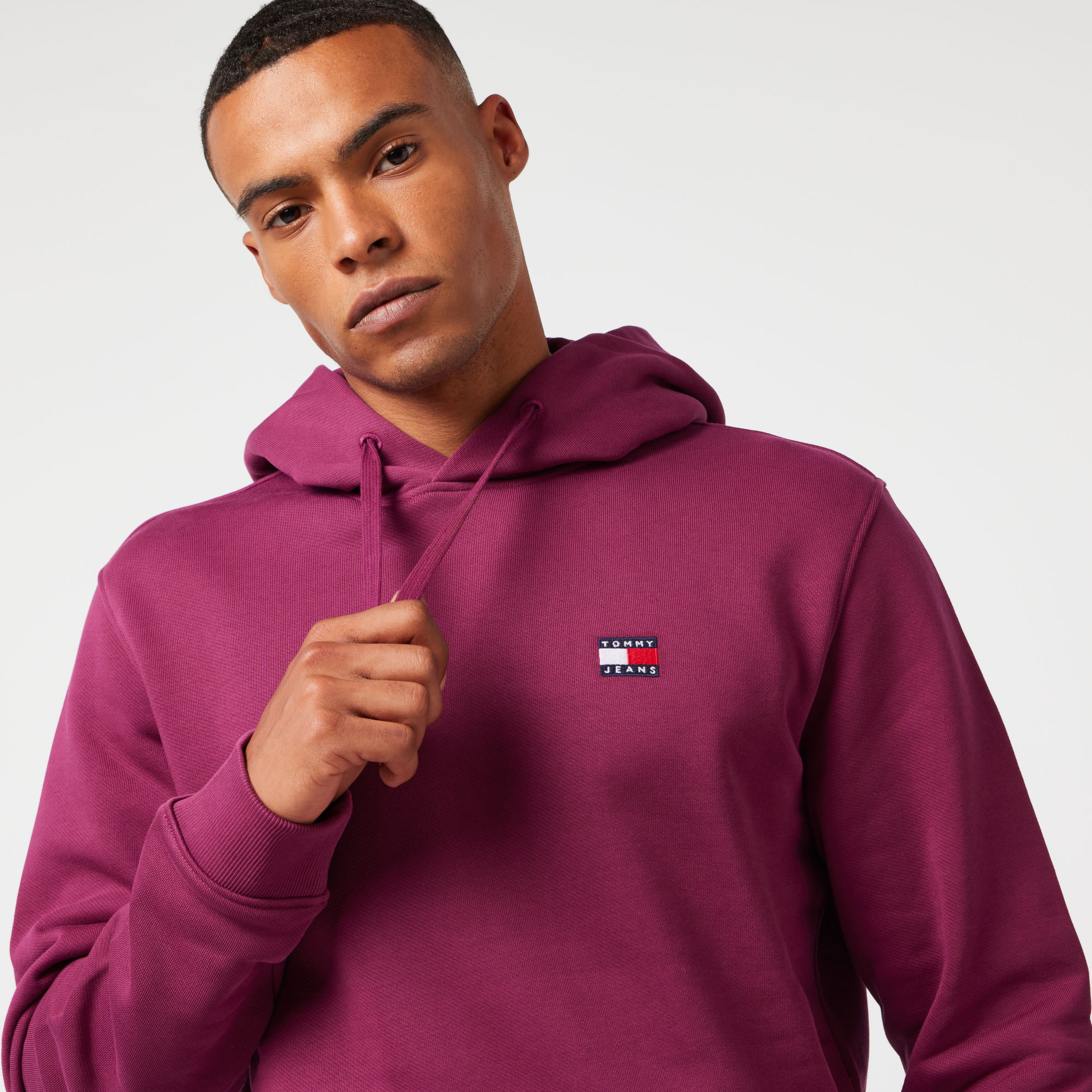 Tommy Hilfiger Jeans Badge Erkek Mor Hoodie