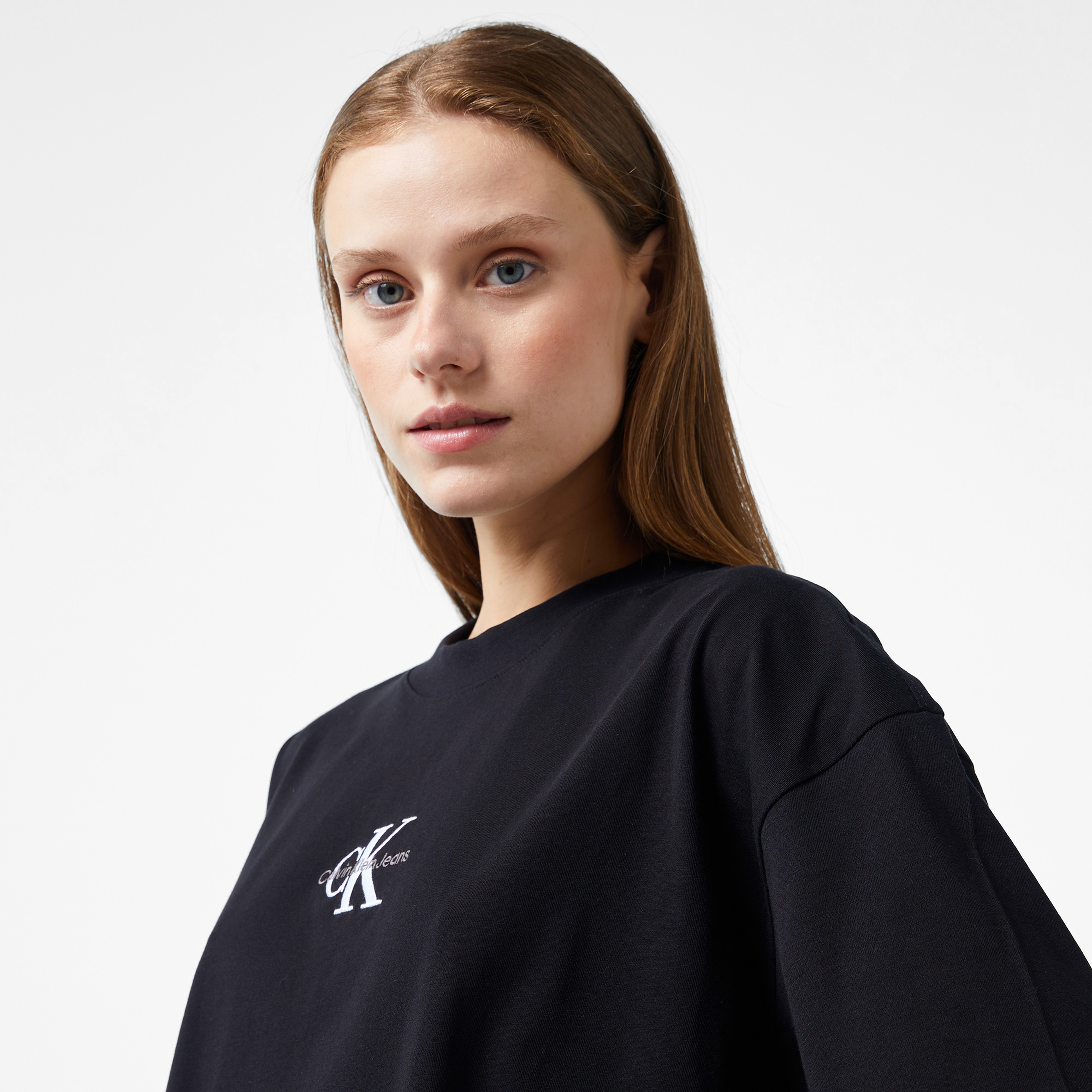 Calvin Klein Jeans Monologo Boyfriend Kadın Siyah T-Shirt