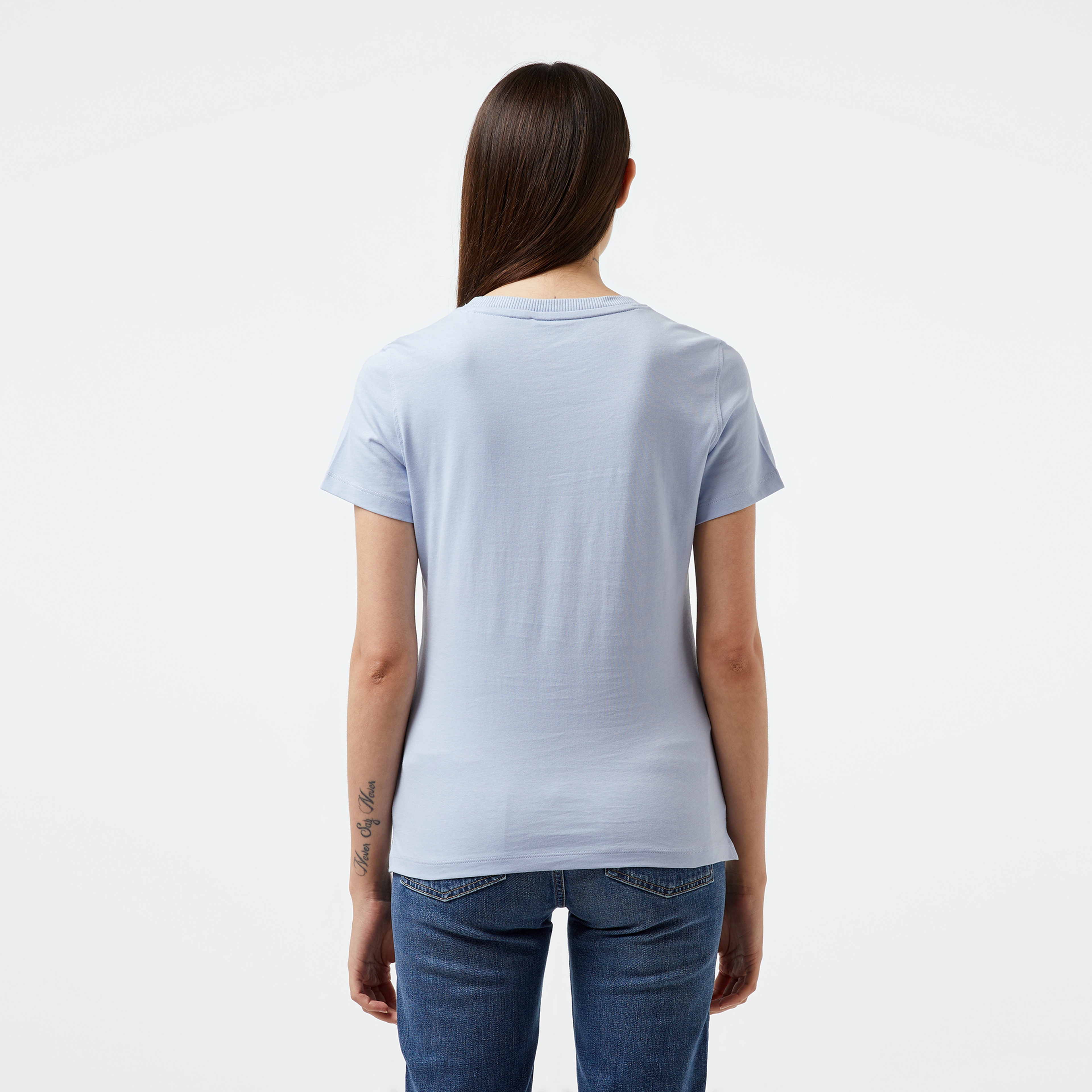 Guess Icon Mid Organic Stream Jersey 180 Kadın Mavi T-Shirt