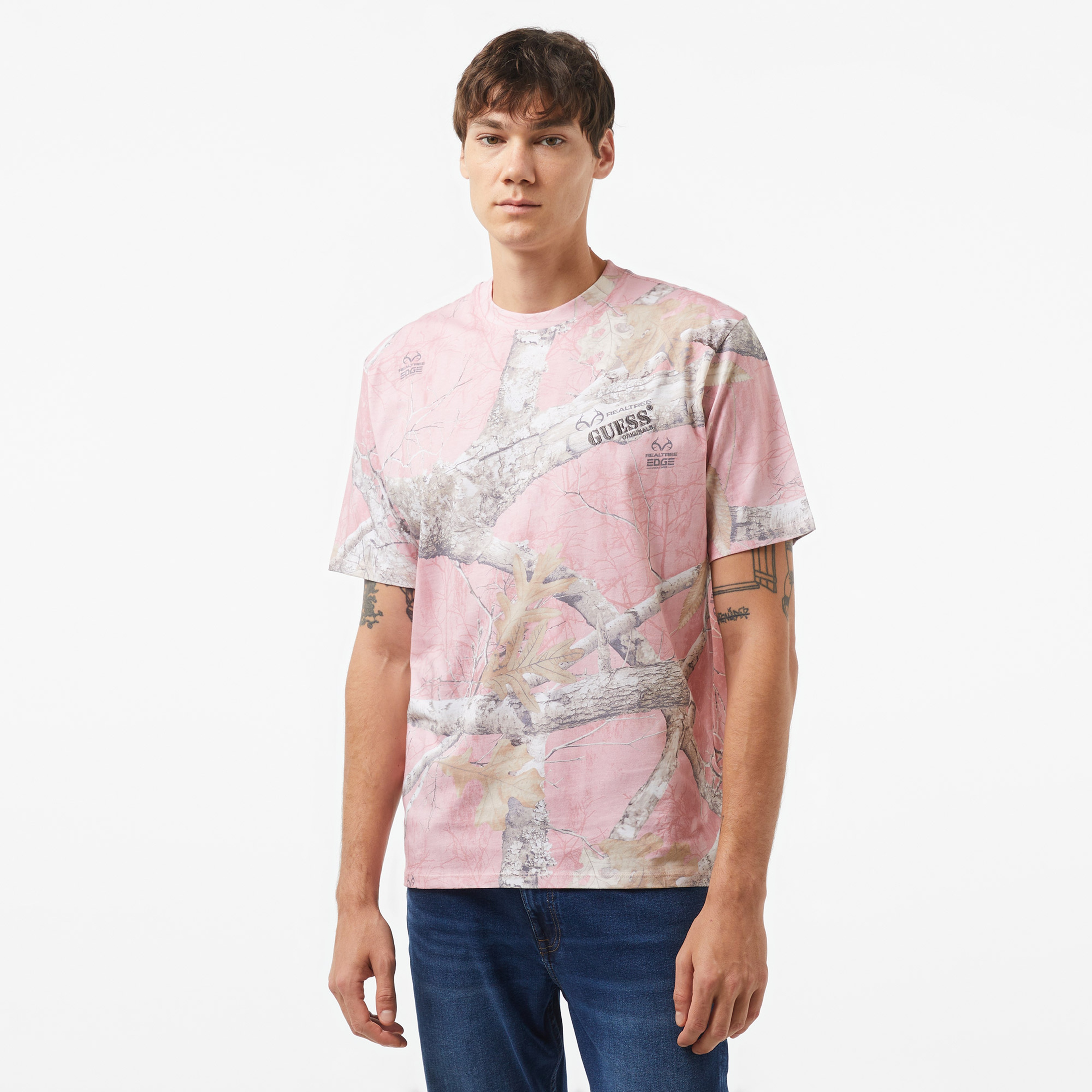 Guess Go Realtree St James Jersey 180 Erkek Mavi T-Shirt