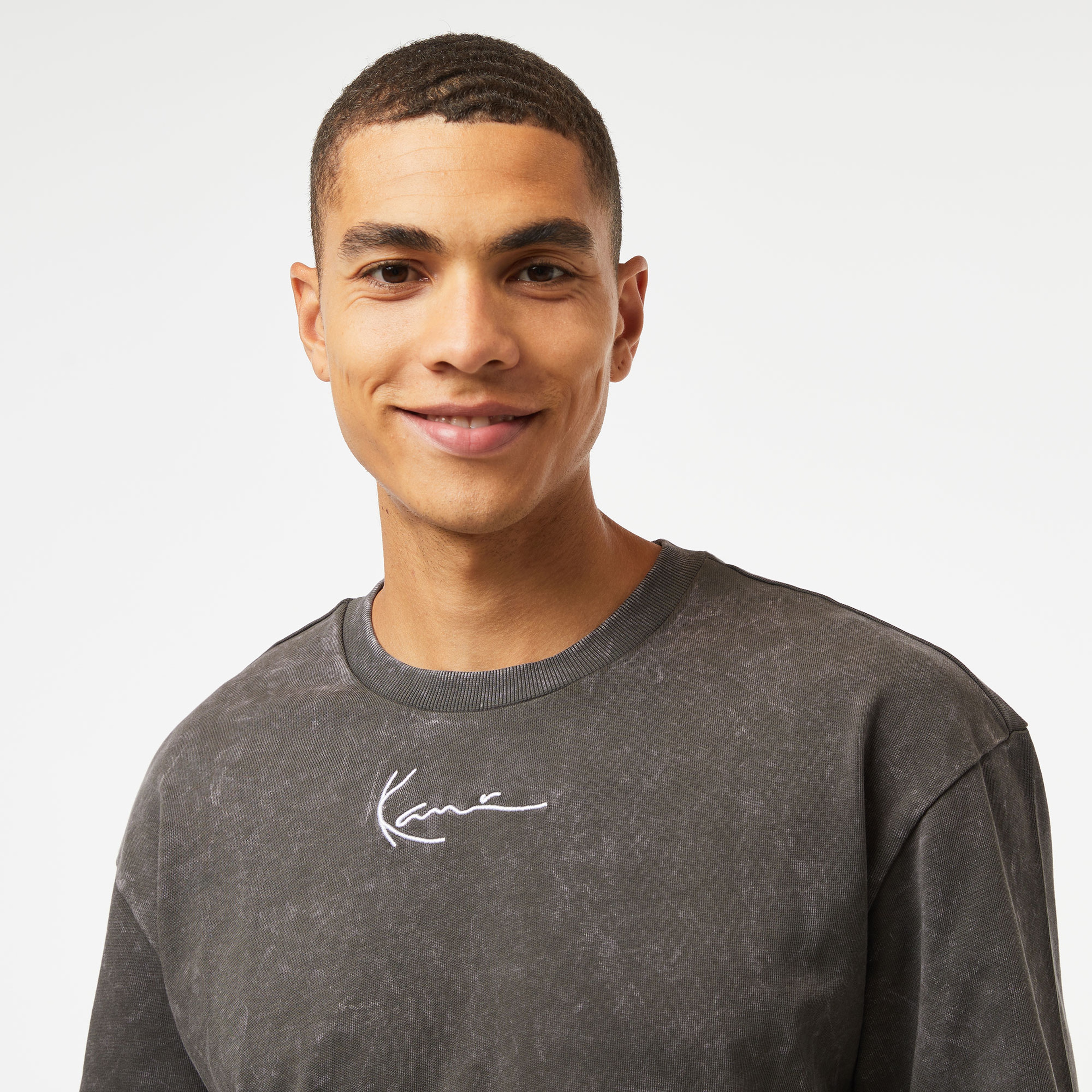 Karl Kani Sml. Sign. Washed Heavy Jersey Skull Erkek Gri T-Shirt